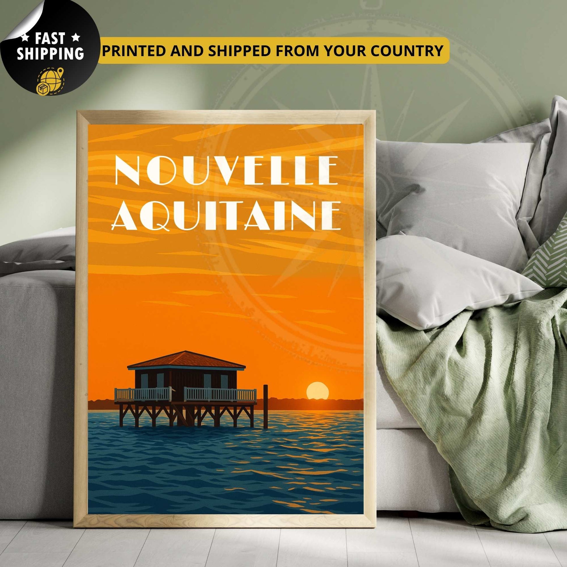 Affiche Nouvelle Aquitaine | Impression Nouvelle Aquitaine | Affiche France