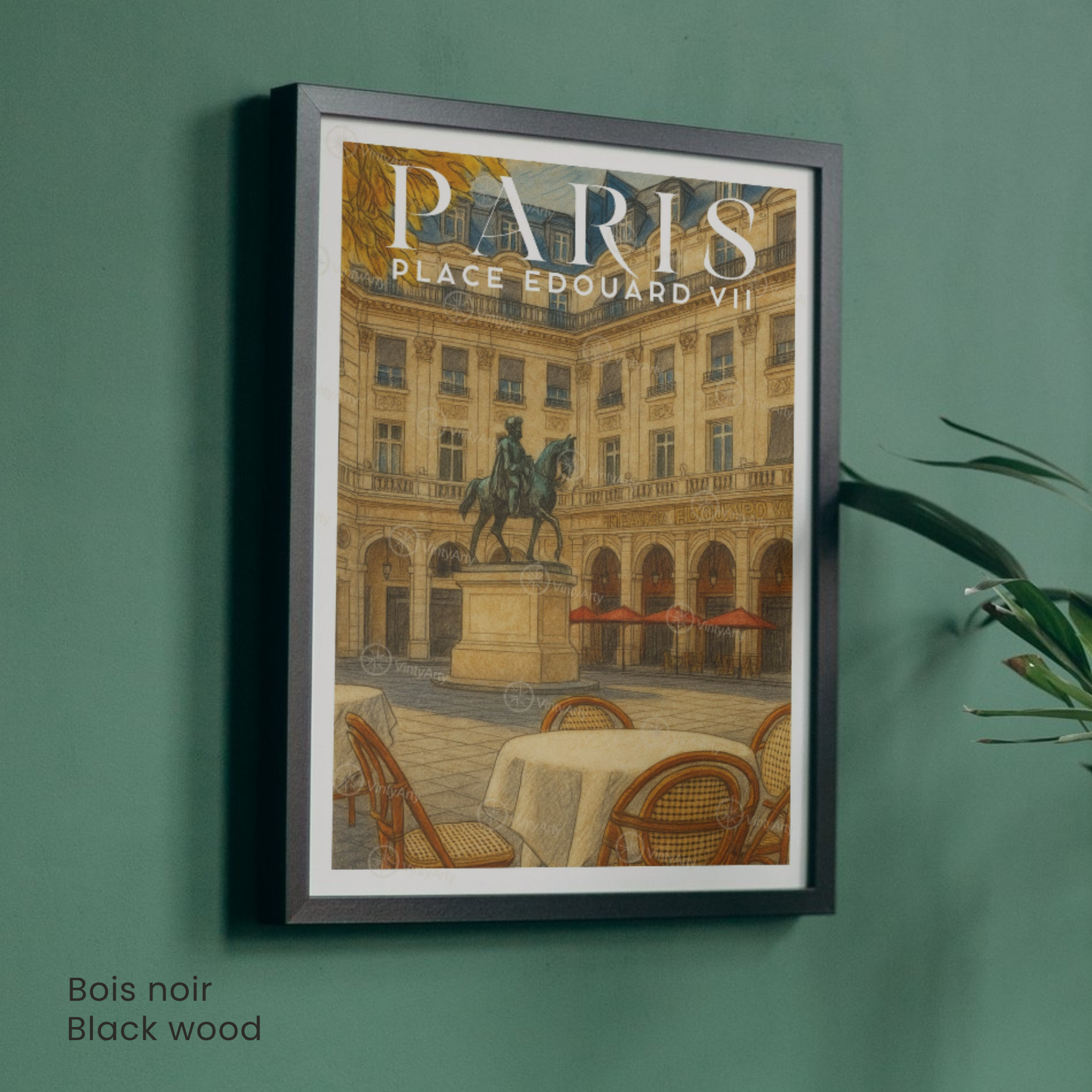 Affiche Paris | Poster Déco Place Édouard-VII | Affiche France
