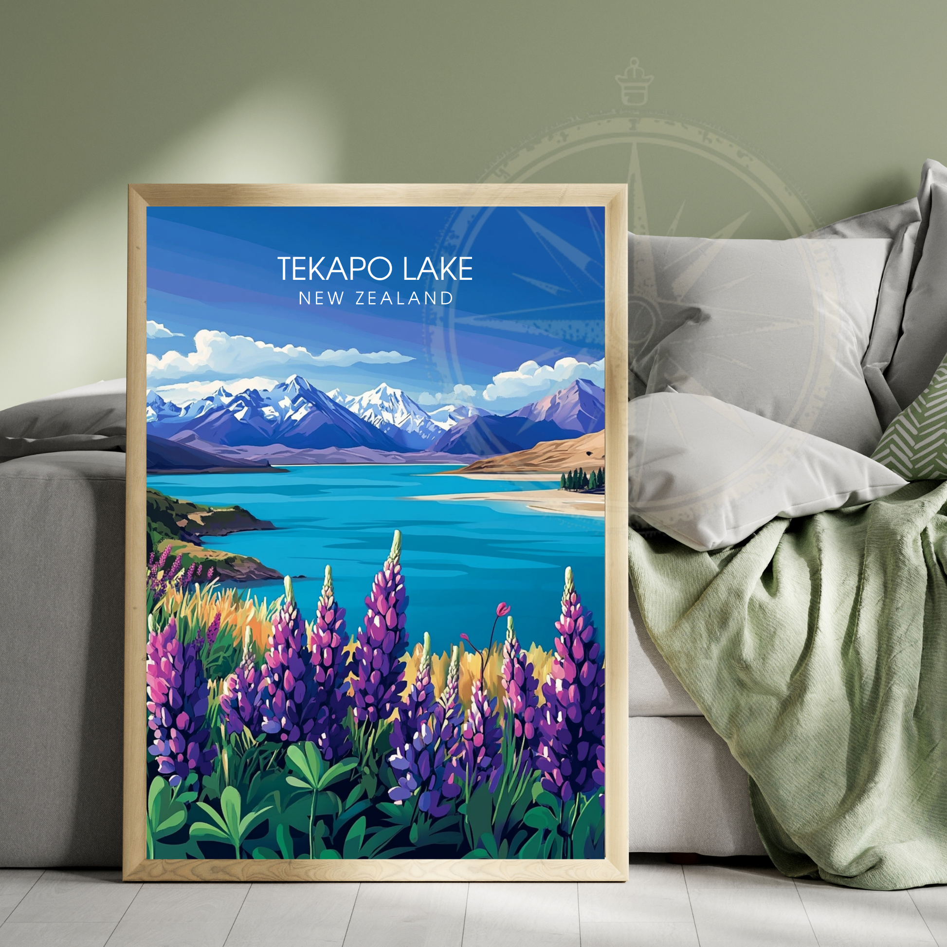 Affiche Lac Tekapo | Poster Nouvelle-Zélande | Affiche Lac