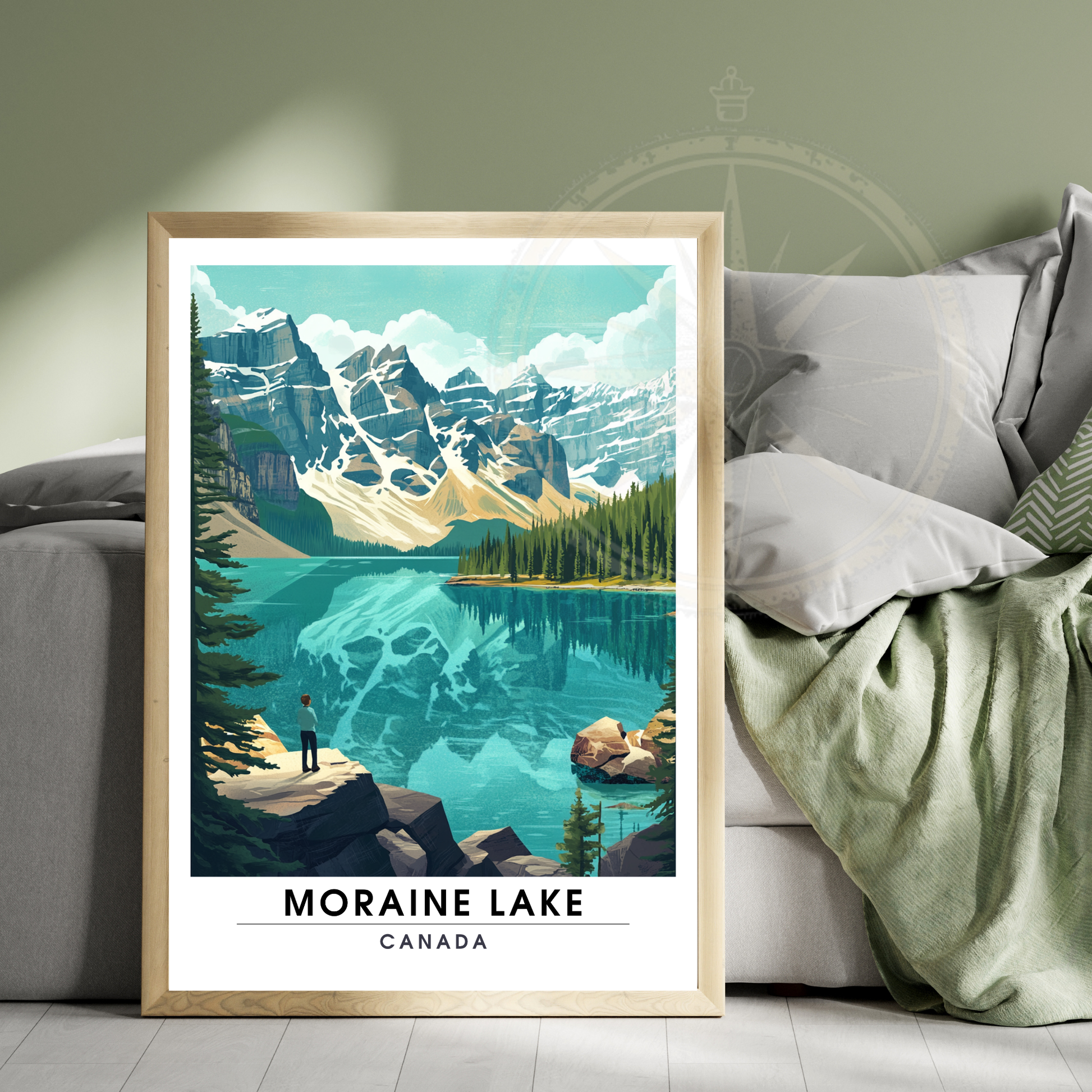 Affiche Lac Moraine | Poster de voyage Canada | Affiche Lac