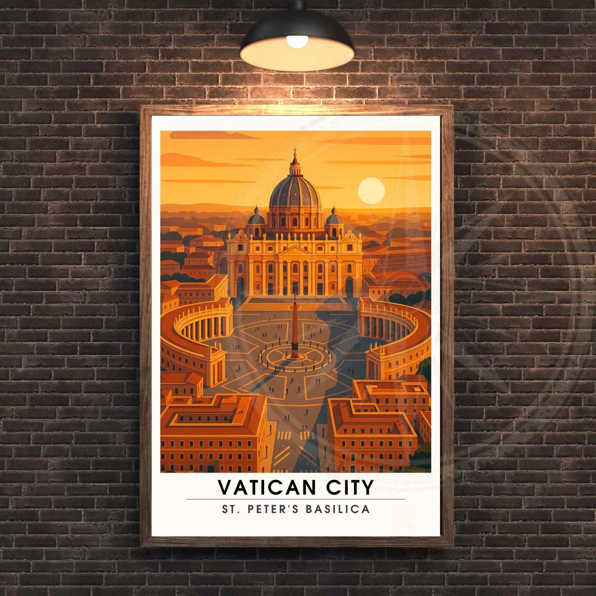 Affiche illustrée du Vatican – Basilique Saint-Pierre Rome