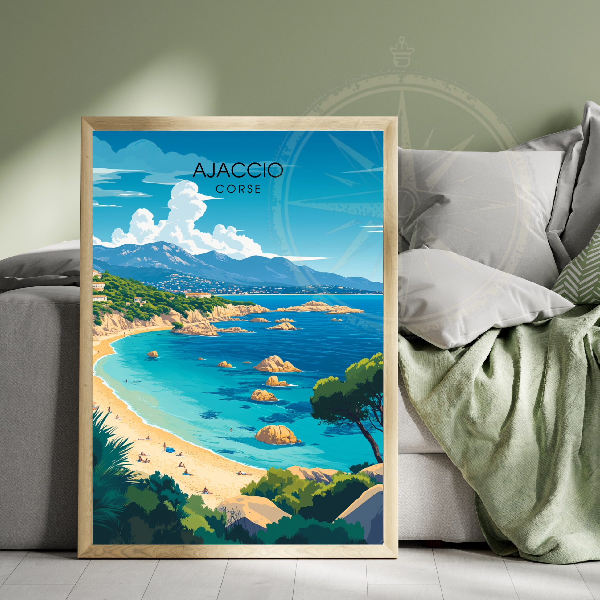 Affiche Ajaccio | Impression de voyage Corse | Affiche Corse