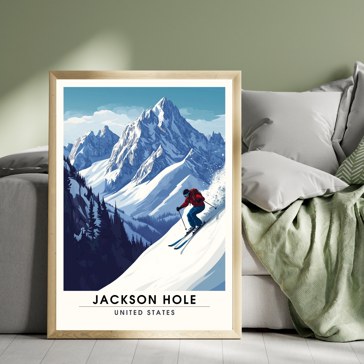 Affiche Jackson Hole, USA | Poster Jackson Hole | Affiche Ski | Wyoming
