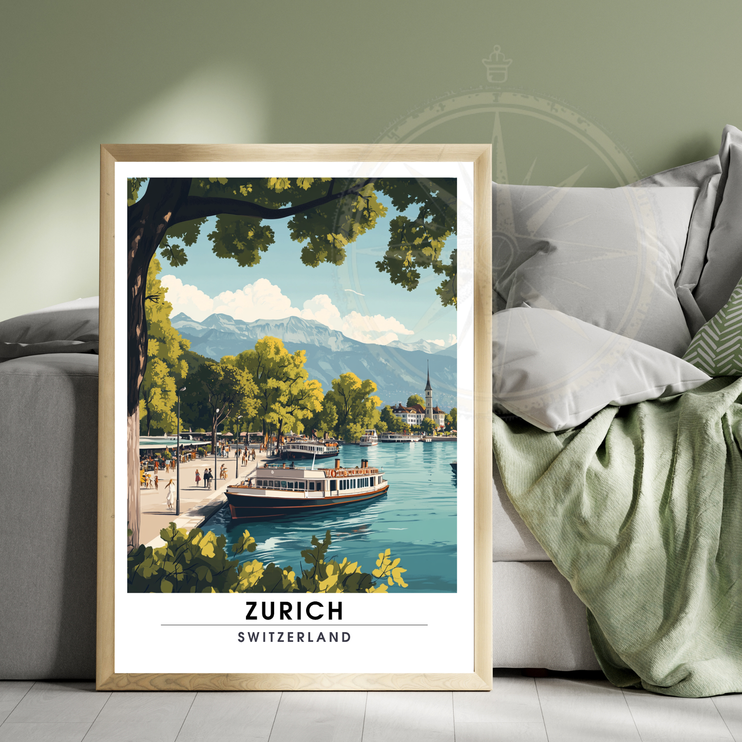 Affiche Zurich | Impression de voyage Suisse | Affiche Suisse