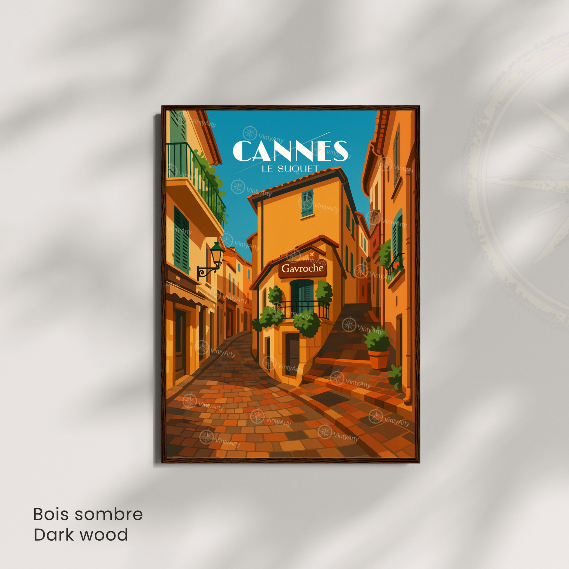 Affiche Cannes | Poster de voyage Le Suquet | Affiche France