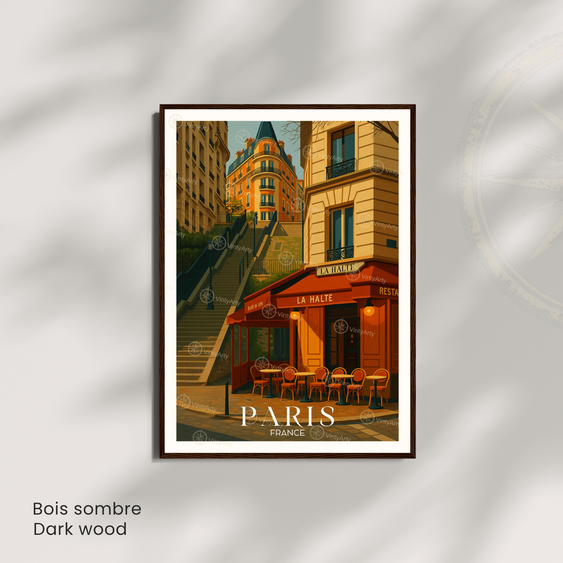 Affiche Paris | Impression Café La Halte | Affiche France