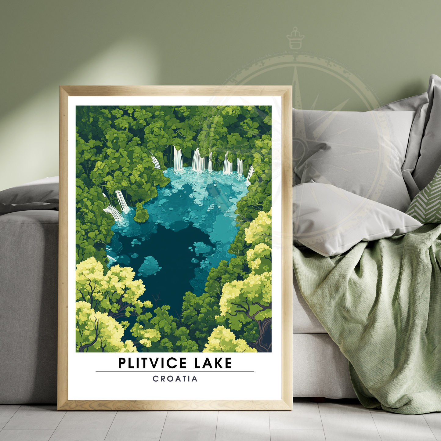 Affiche Lac de Plitvice | Poster de voyage Croatie | Affiche Lac