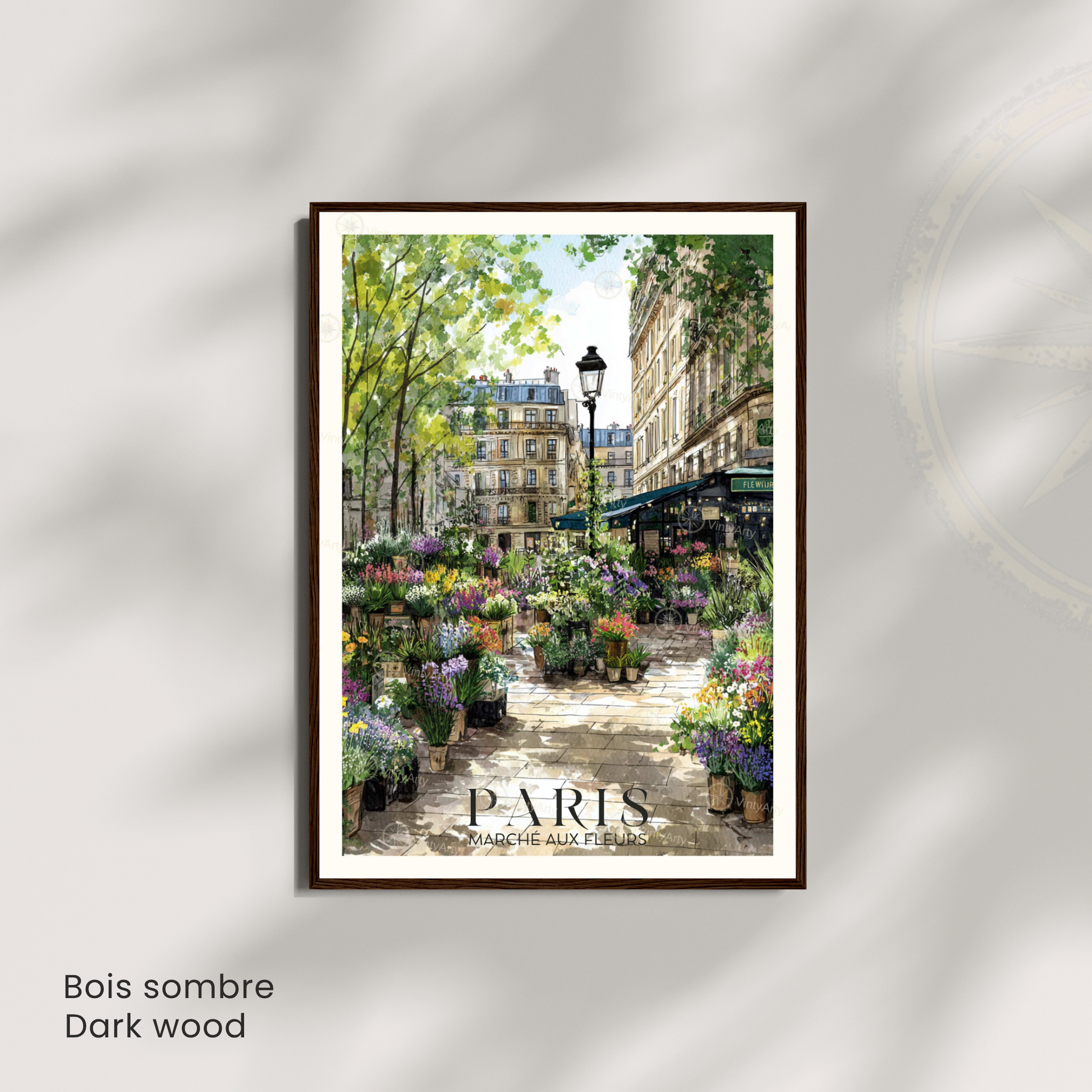 Affiche Paris | Poster France | Affiche Marché aux fleurs