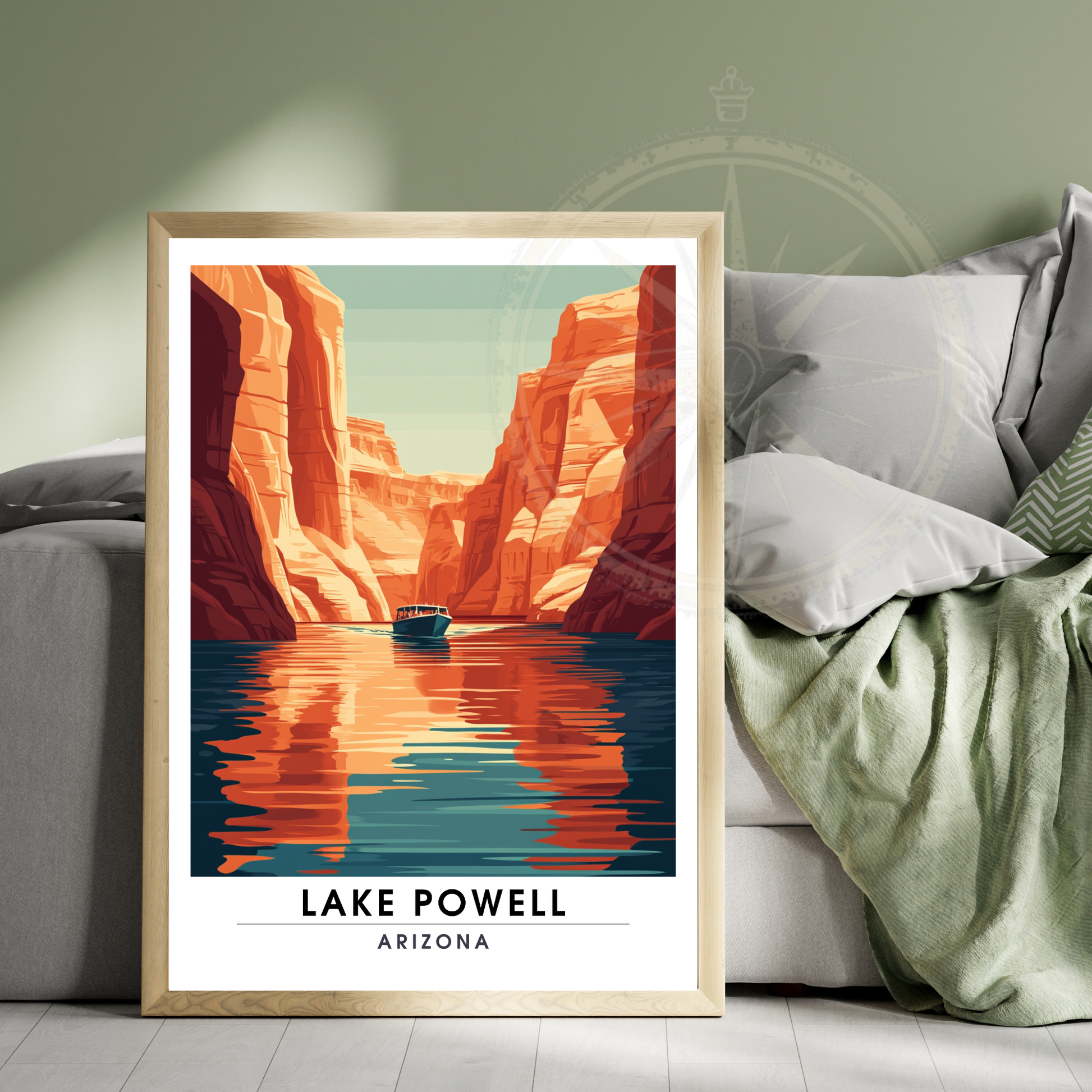 Affiche Lac Powell Arizona | Poster de voyage États-Unis | Affiche Lac
