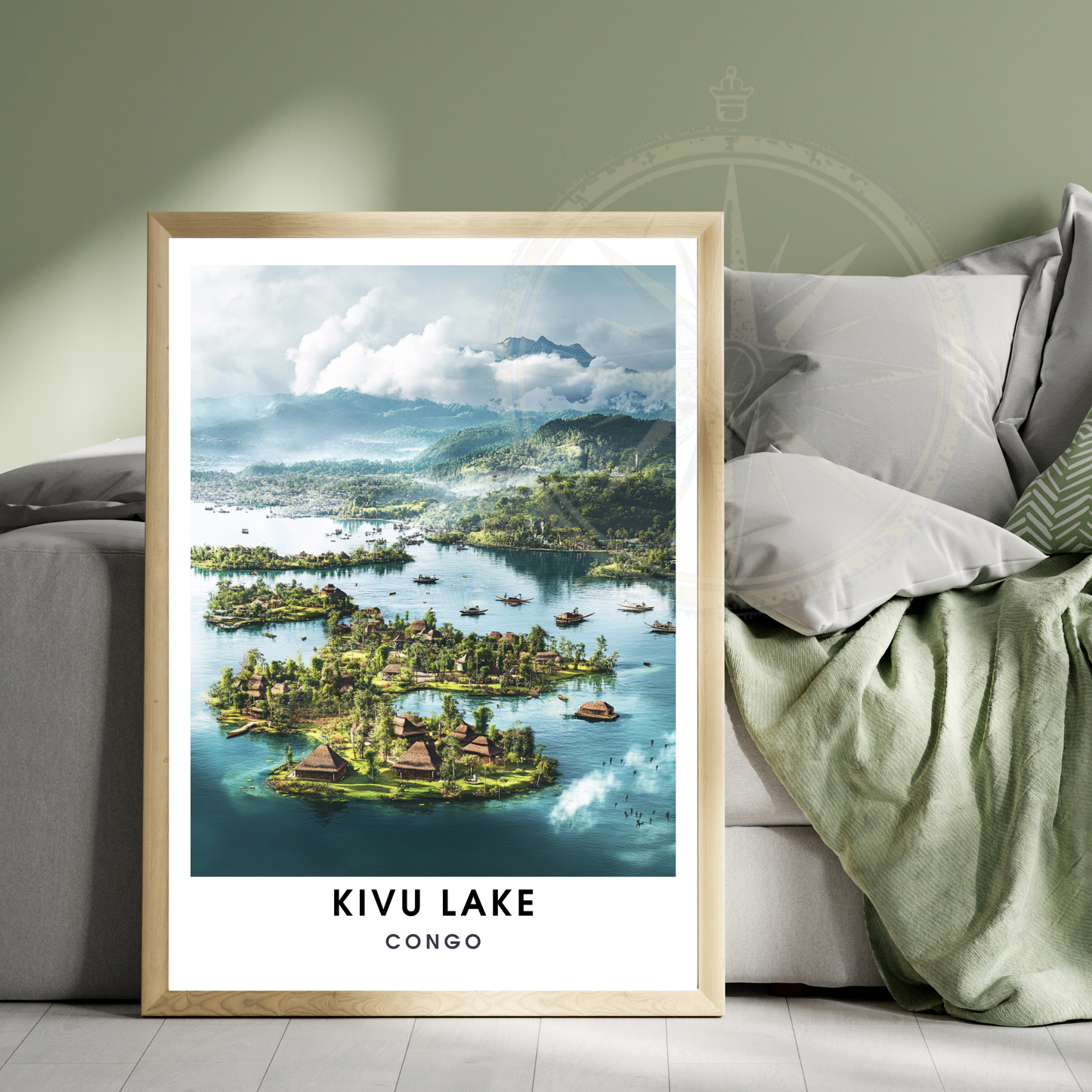 Affiche Kivu Lac | Impression de voyage Congo | Affiche Lac