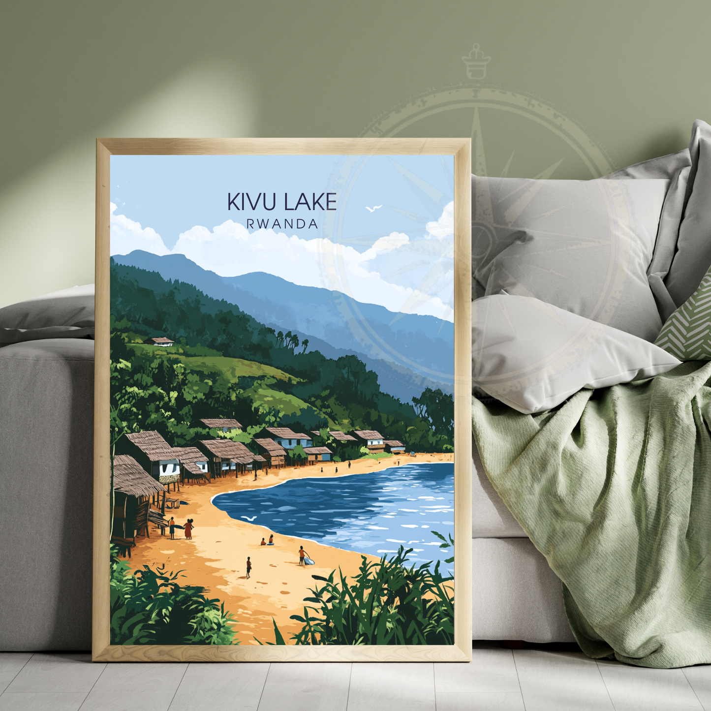 Affiche Kivu Lac | Poster de voyage Congo | Affiche Lac