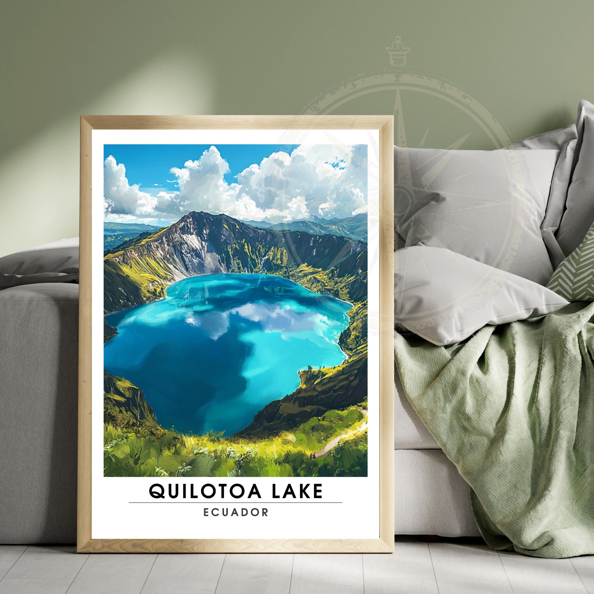 Affiche Lac Quilotoa | Impression de voyage Équateur | Affiche Lac