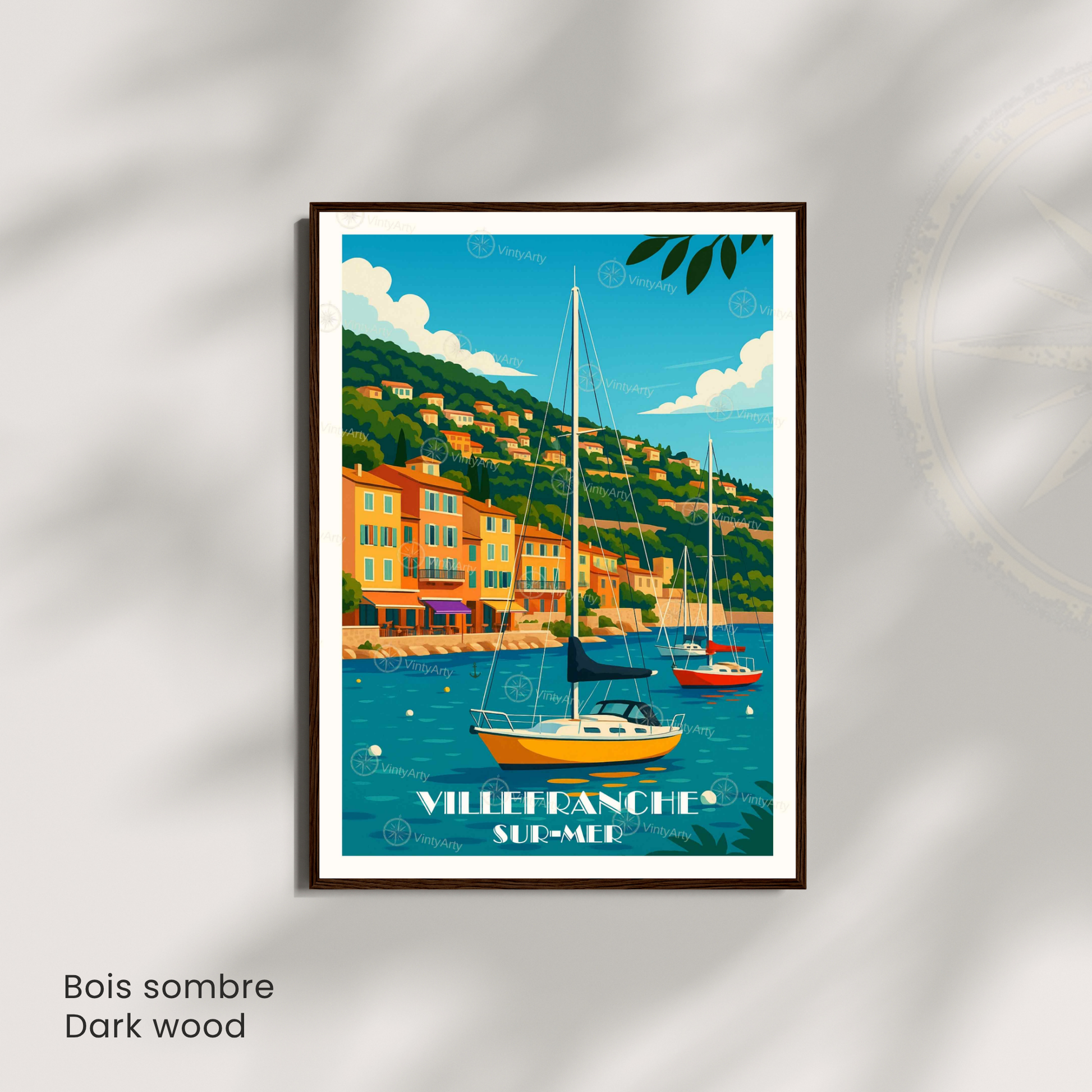 Affiche Villefranche-sur-Mer | Poster Murale France | Affiche Côte d'Azur