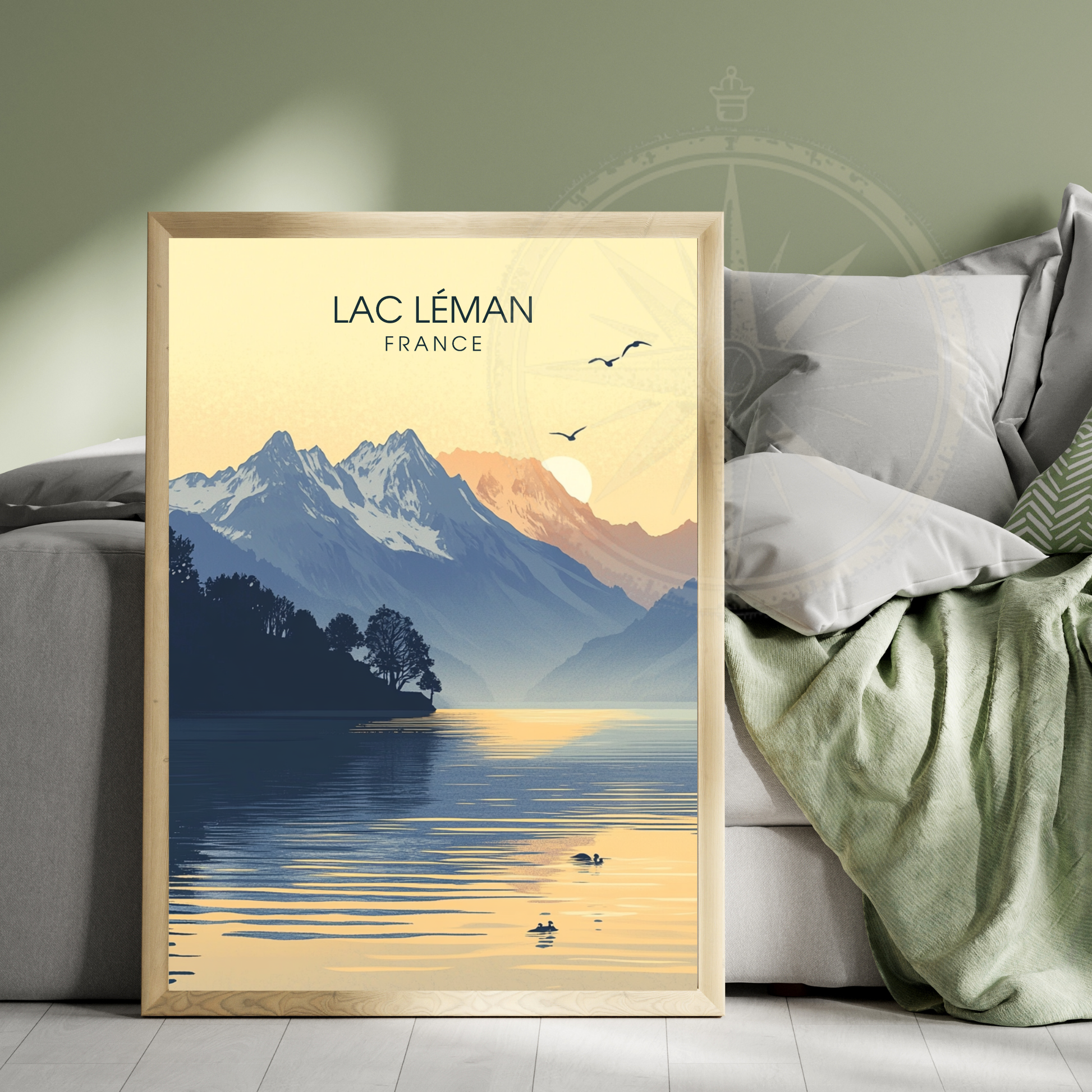 Affiche Lac Léman | Poster France | Affiche Lac