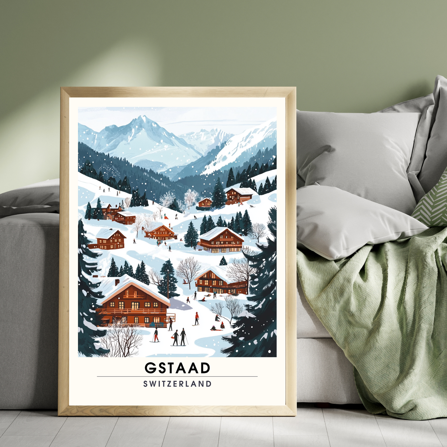 Gstaad Poster, Schweiz | Gstaad-Druck, Ski-Poster