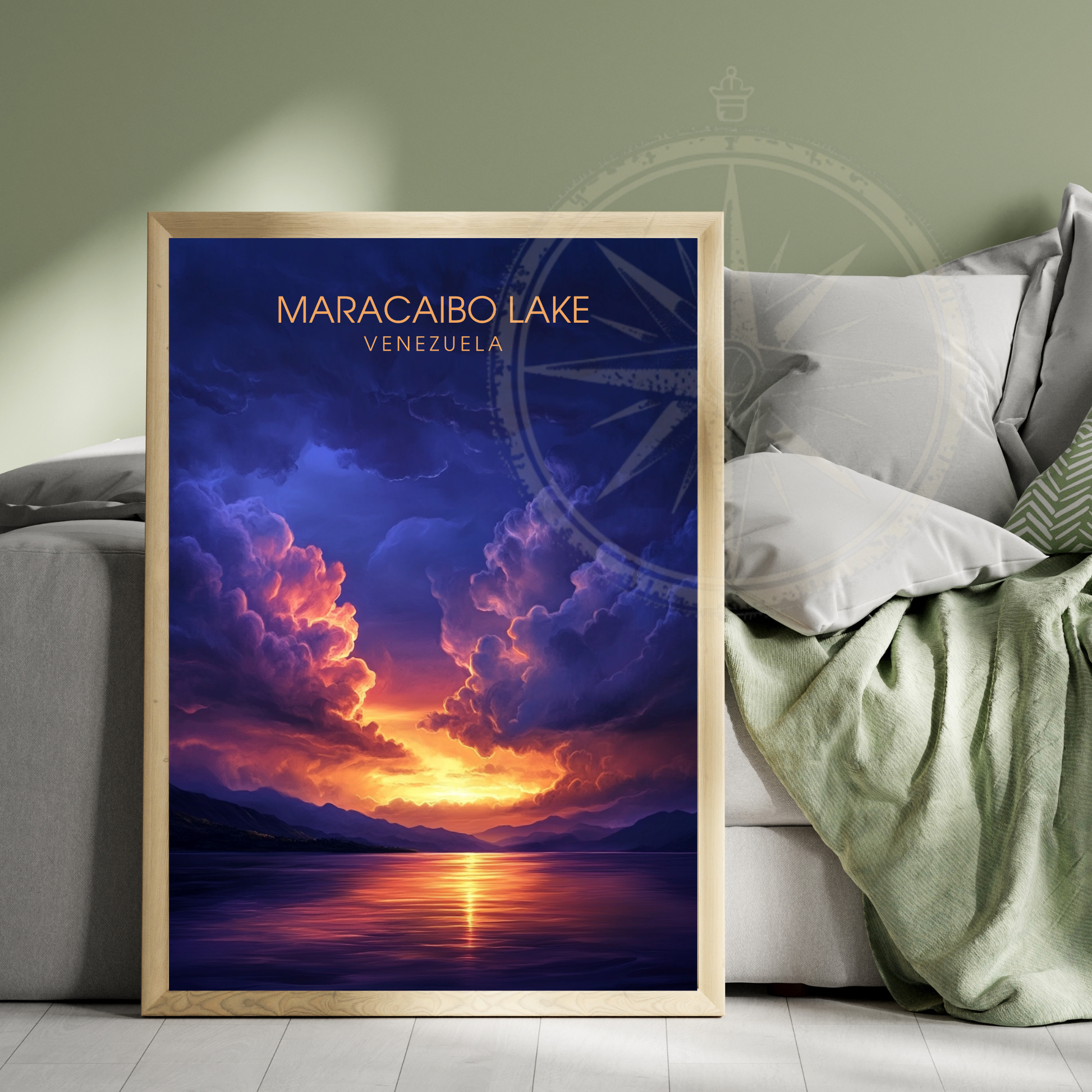 Affiche Lac Maracaibo| Poster de voyage Venezuela | Affiche Lac