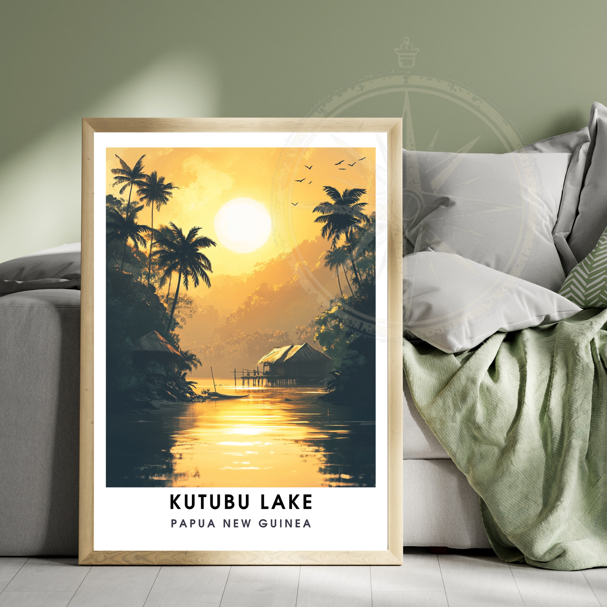 Affiche Lac Katubu | Poster de voyage Papouasie-Nouvelle-Guinée | Affiche Lac