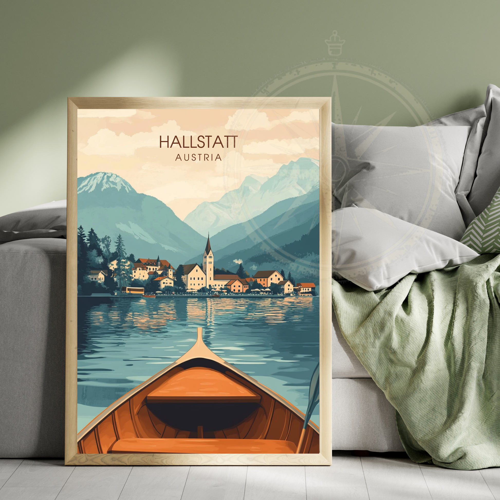 Affiche Hallstatt | Poster de voyage Autriche | Affiche Autriche
