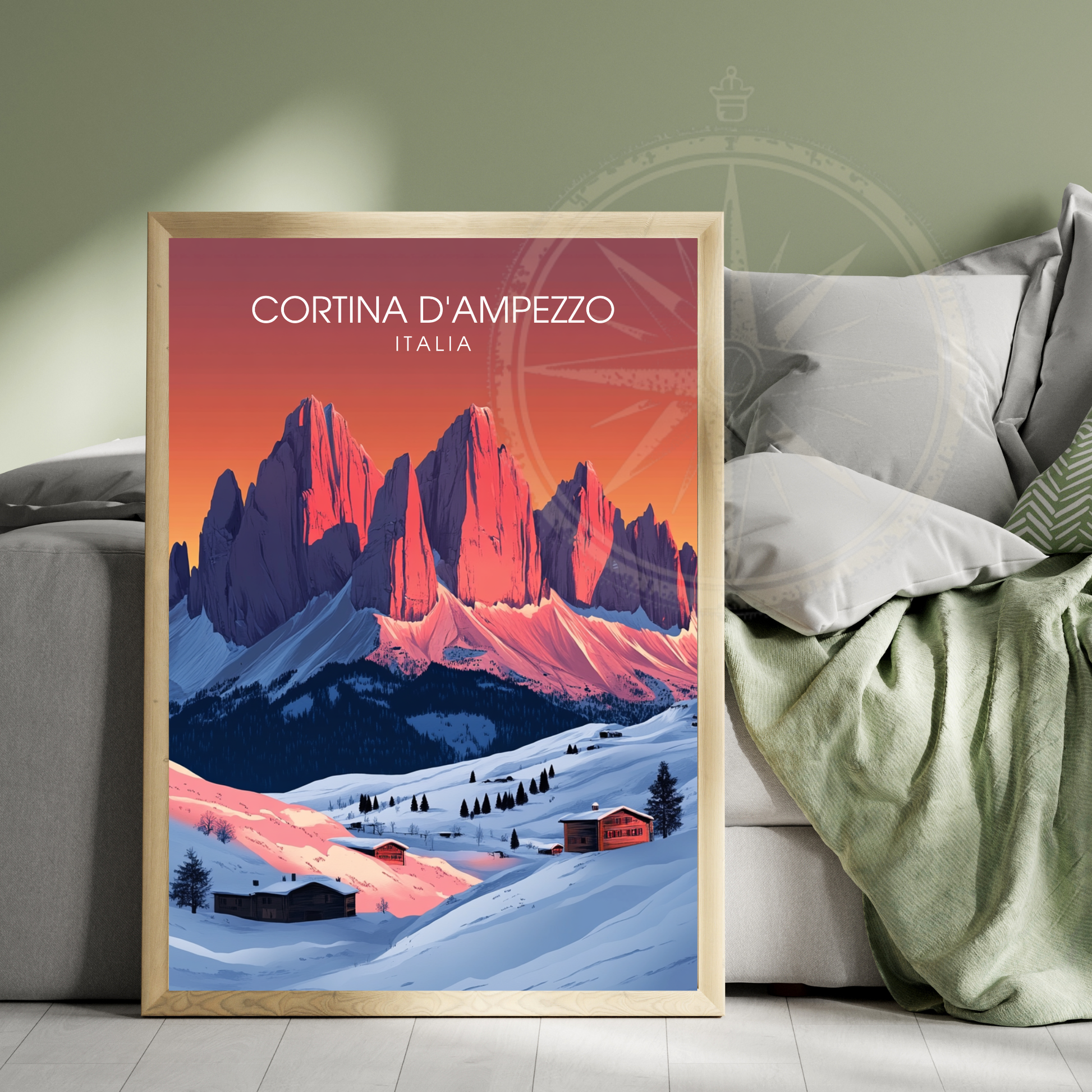 Affiche Cortina d'Ampezzo | Impression de voyage Italie | Affiche Italie