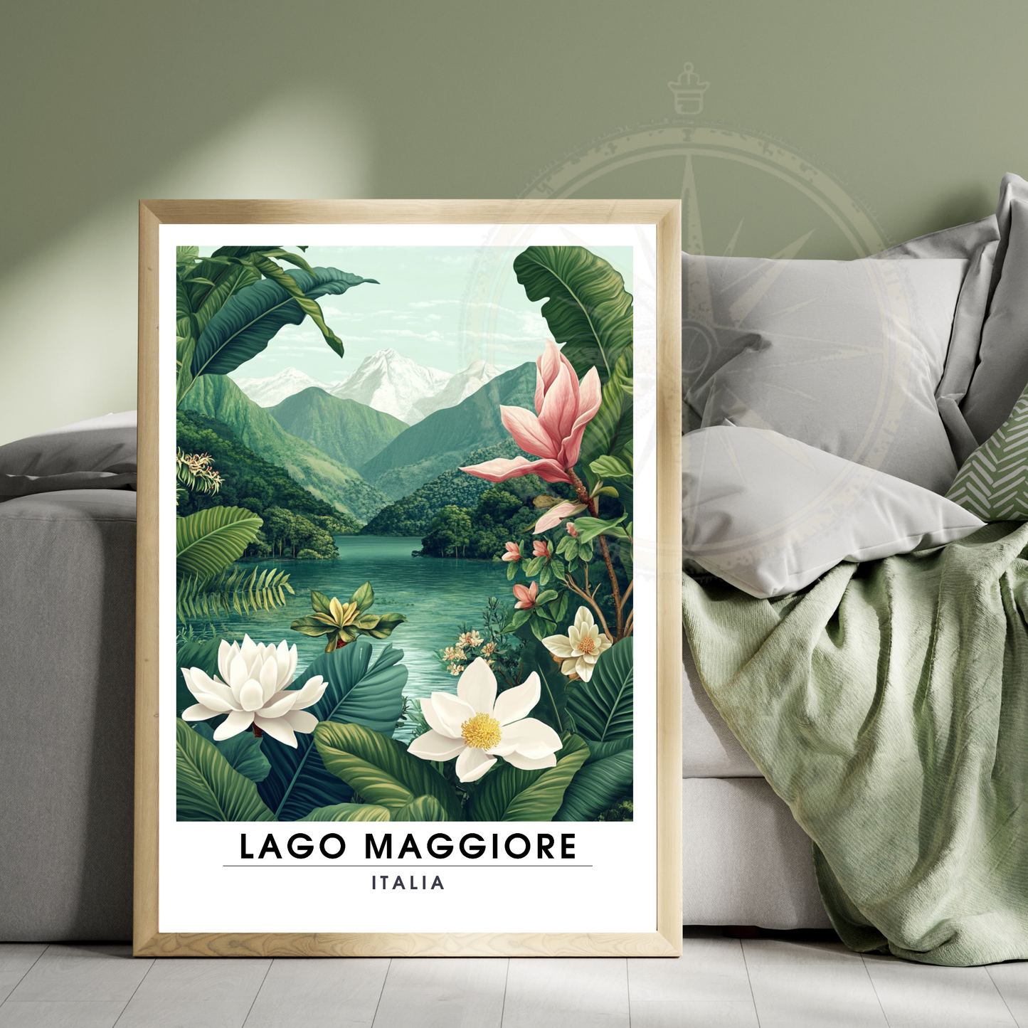 Affiche Lac Majeur | Poster de voyage Italie | Affiche Lac