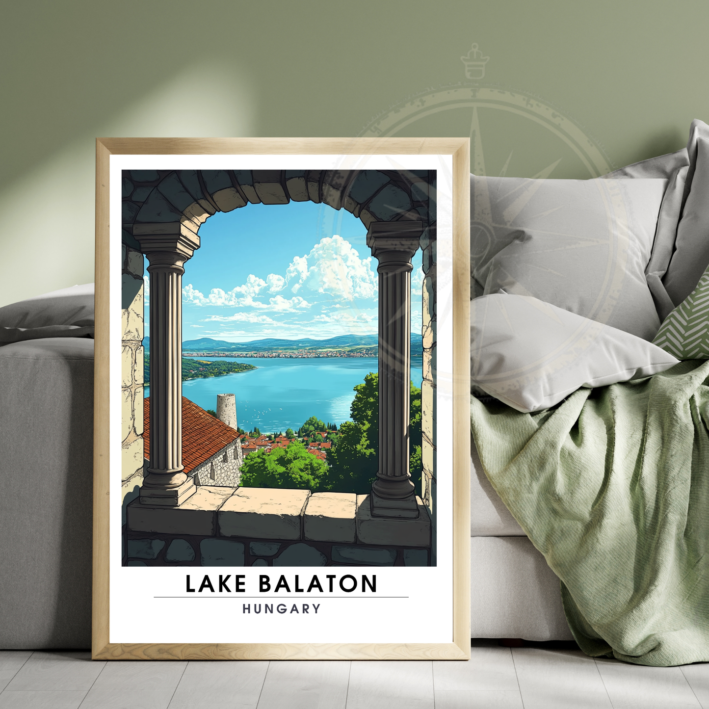 Affiche lac Balaton | Poster de voyage Hongrie | Affiche Lac