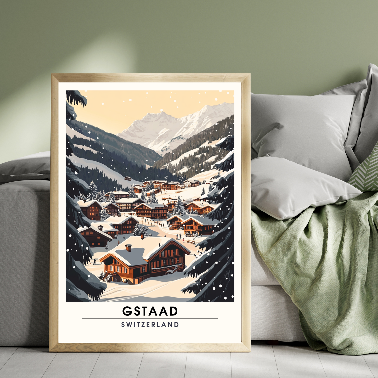 Gstaad, Schweiz Poster | Gstaad Reisedruck, Skiposter