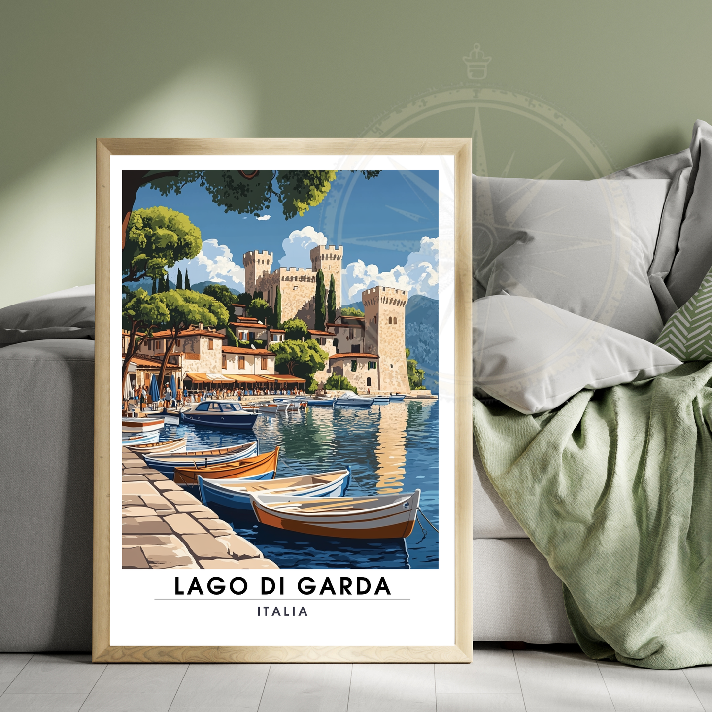 Affiche Lac de Garde | Poster de voyage Italie | Affiche Lac