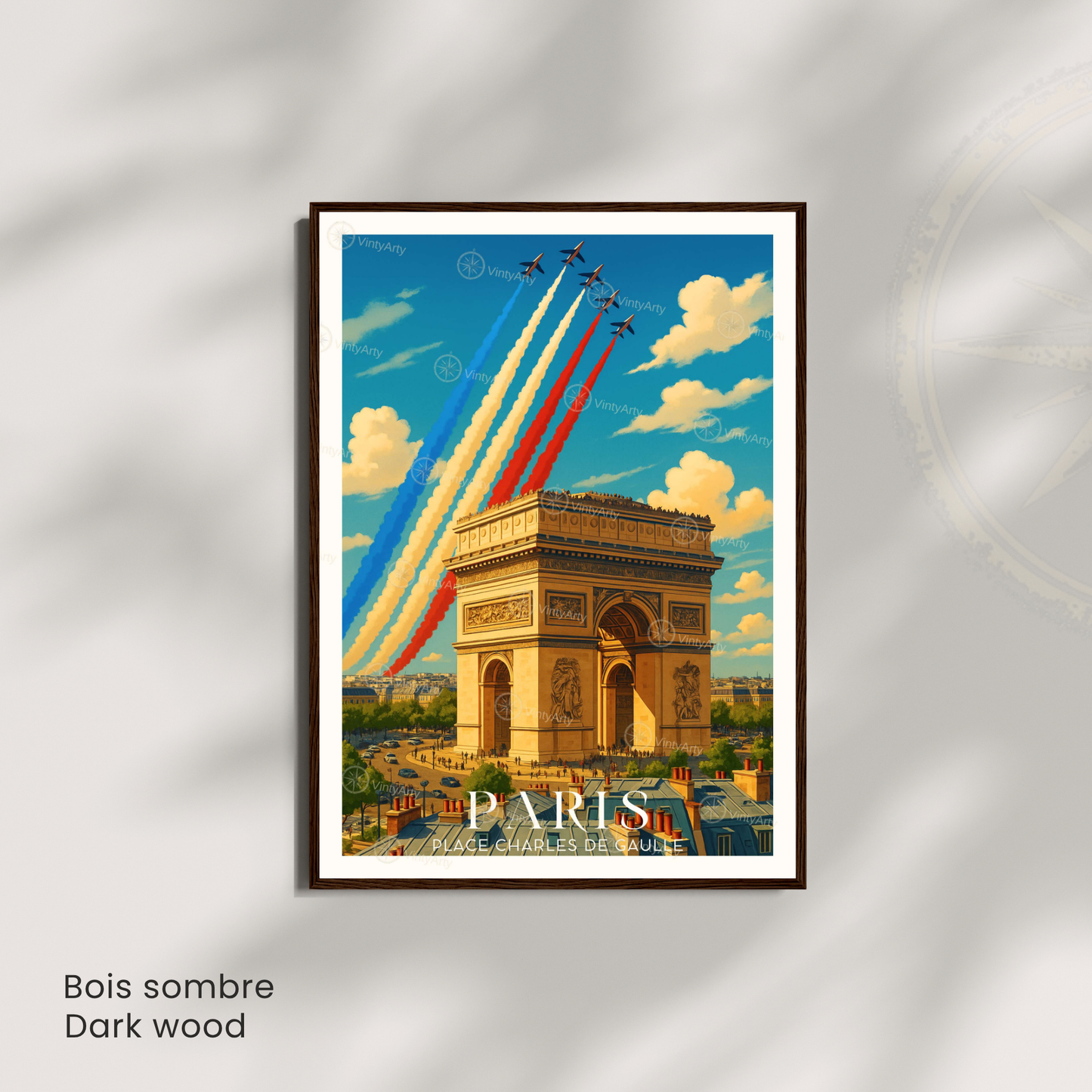 Affiche Paris | Poster Place de Charles de Gaulle | Affiche France
