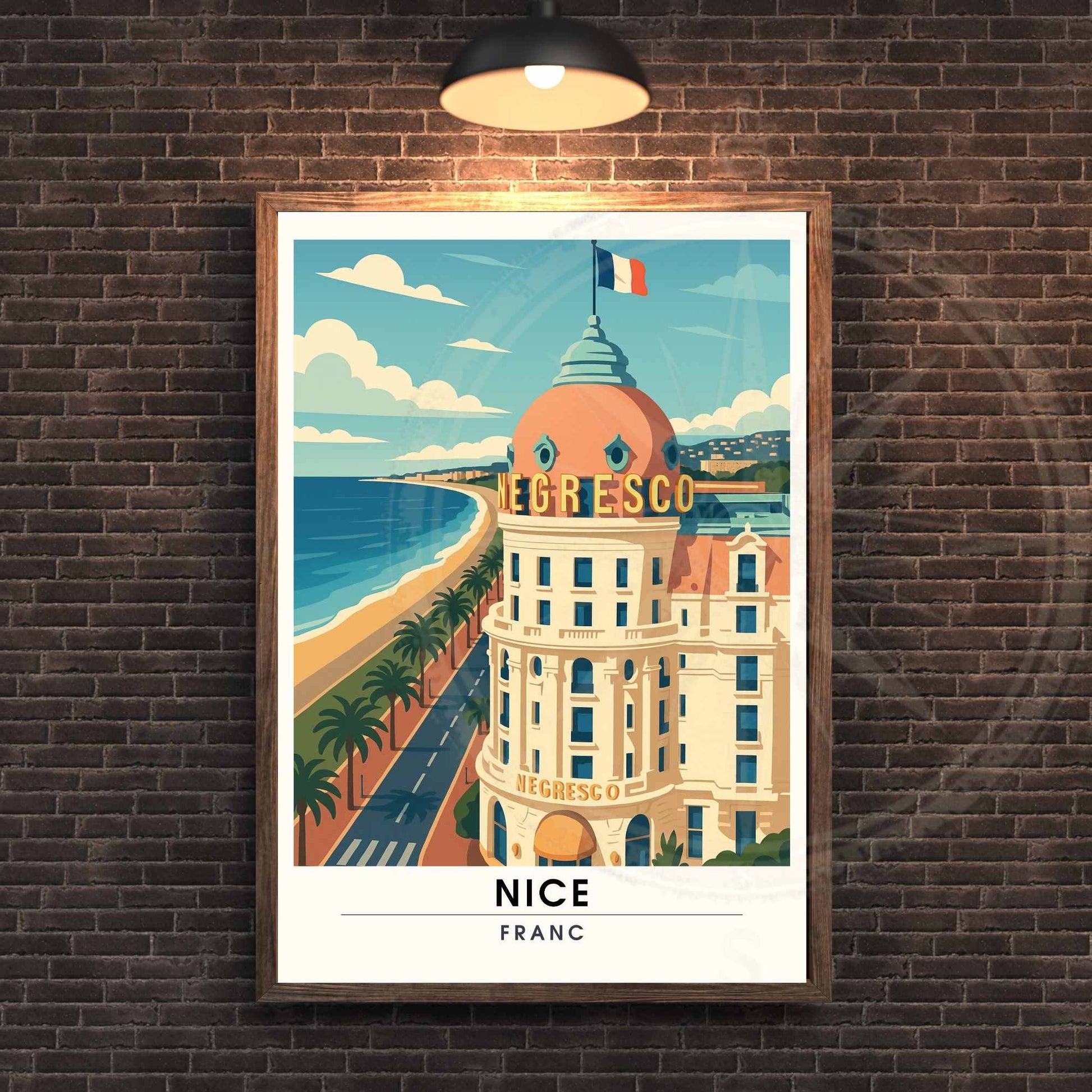 Affiche Nice | Impression Nice | Affiche de voyage France | Promenade des Anglais