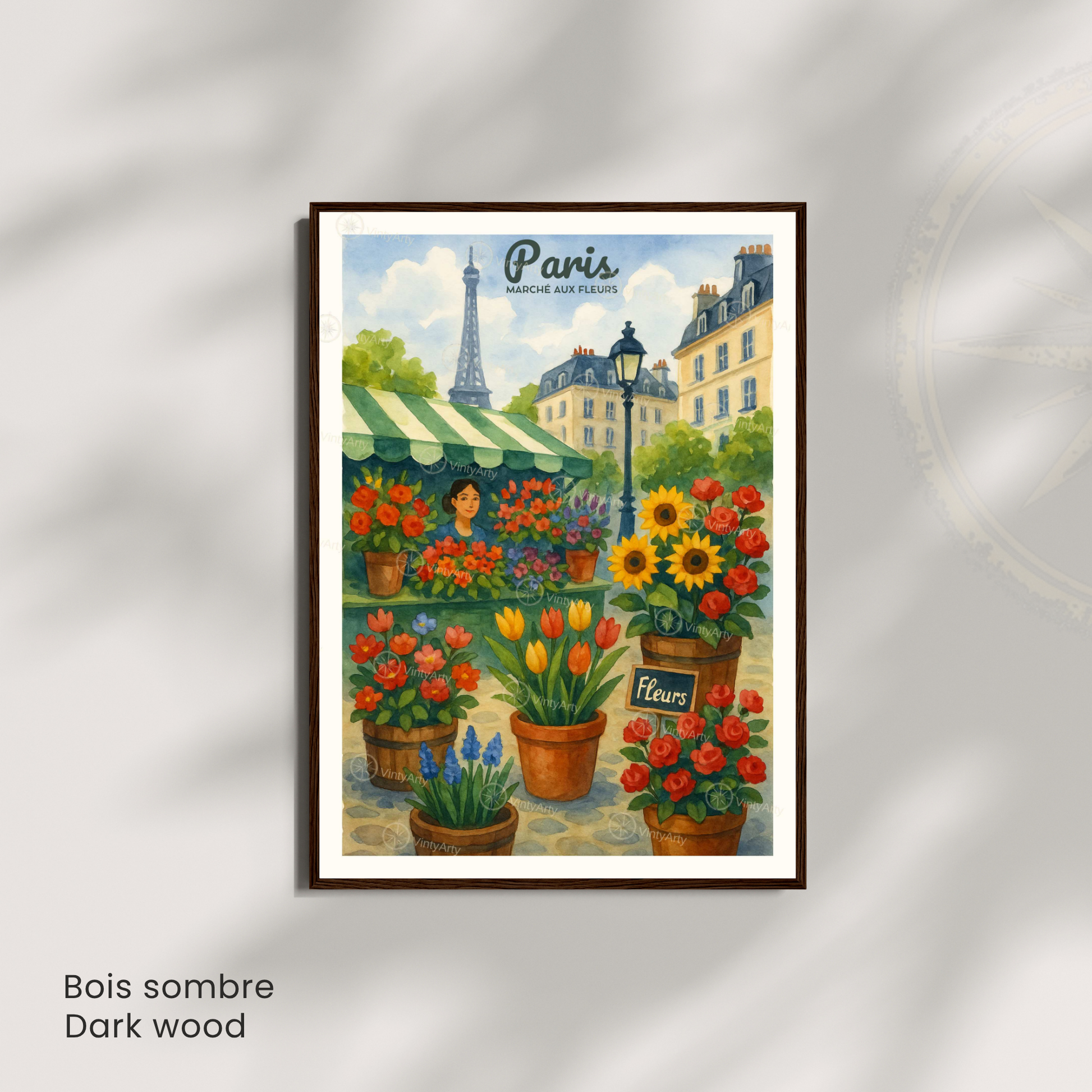 Affiche Paris | Impression France | Affiche Marché aux fleurs