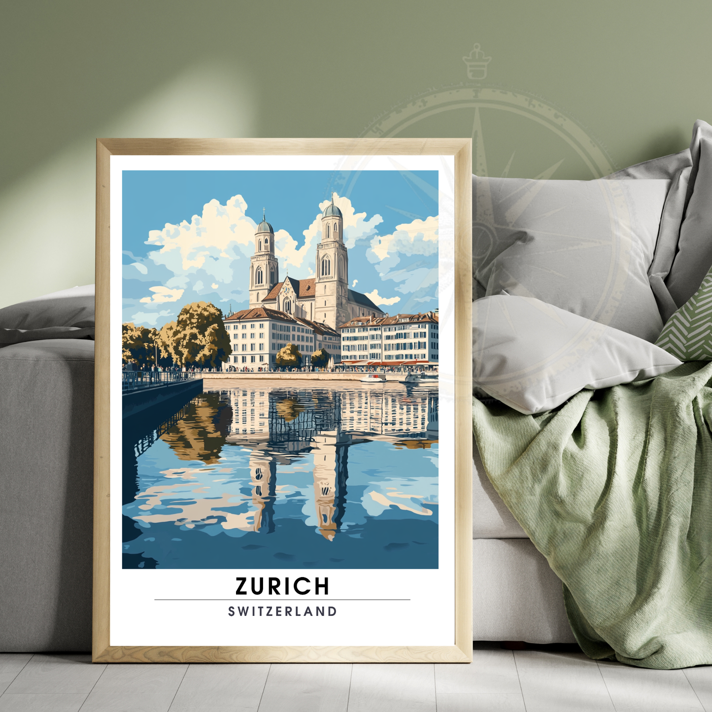 Affiche Zurich | Poster décoratif Suisse | Affiche Suisse
