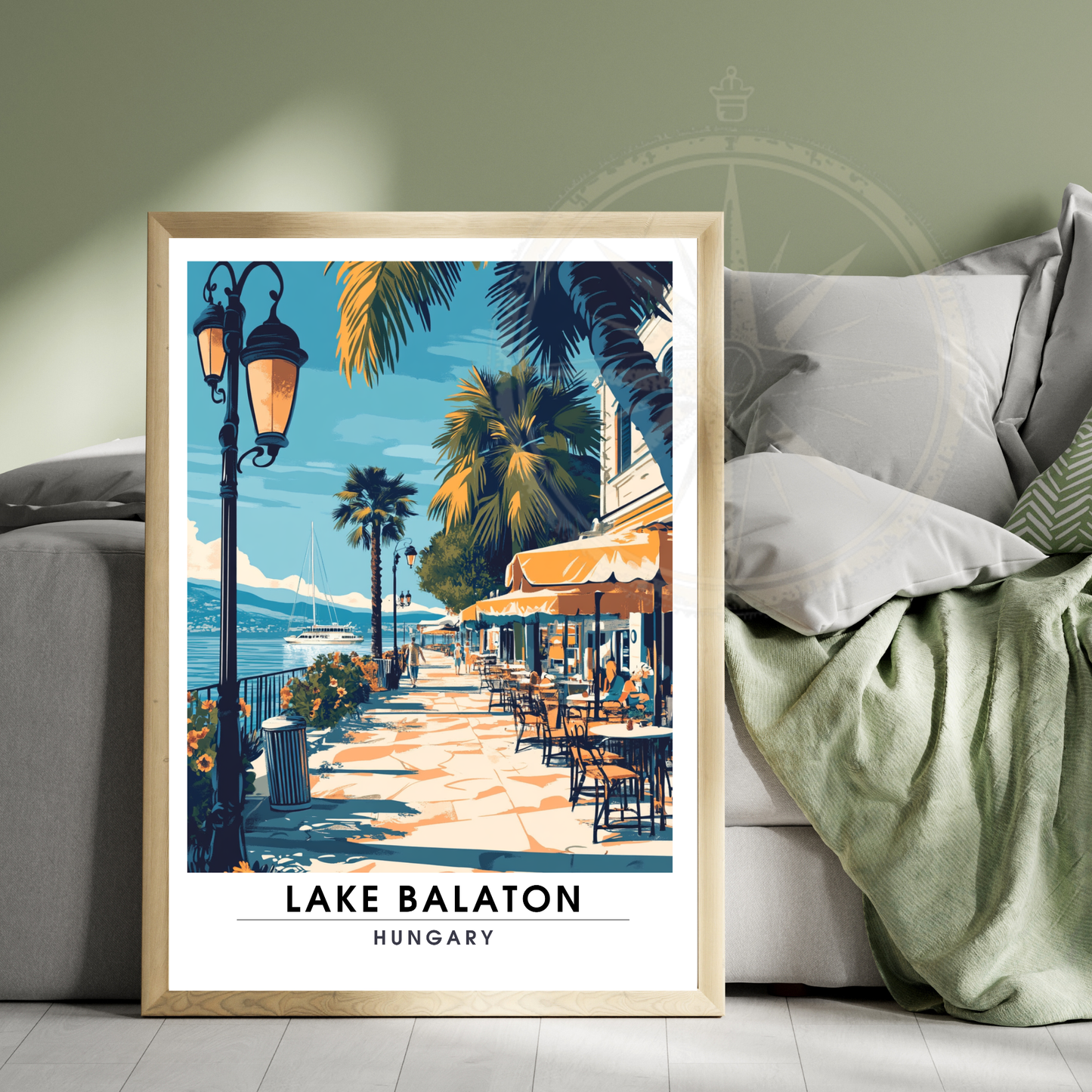 Affiche lac Balaton | Poster Hongrie | Affiche Lac