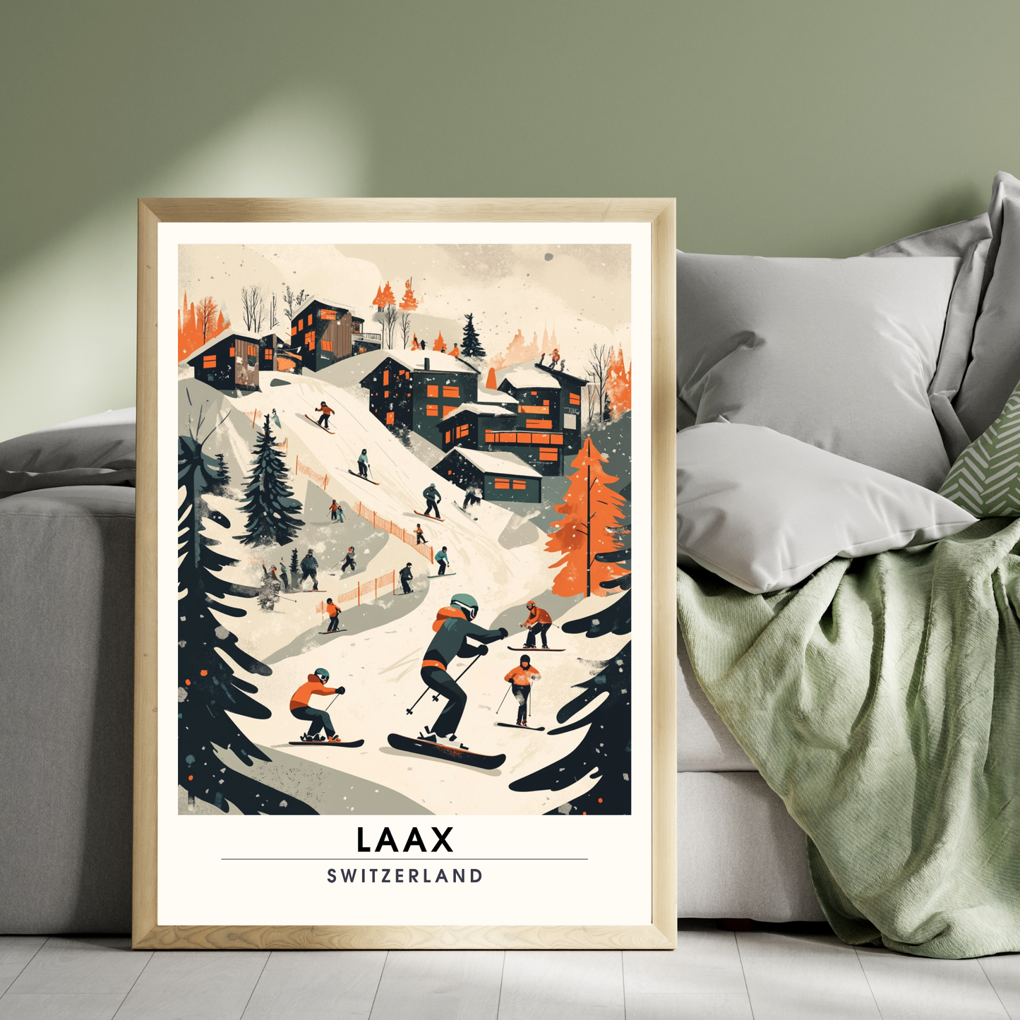 Laax, Schweiz Poster | Laax Reisedruck, Ski Poster