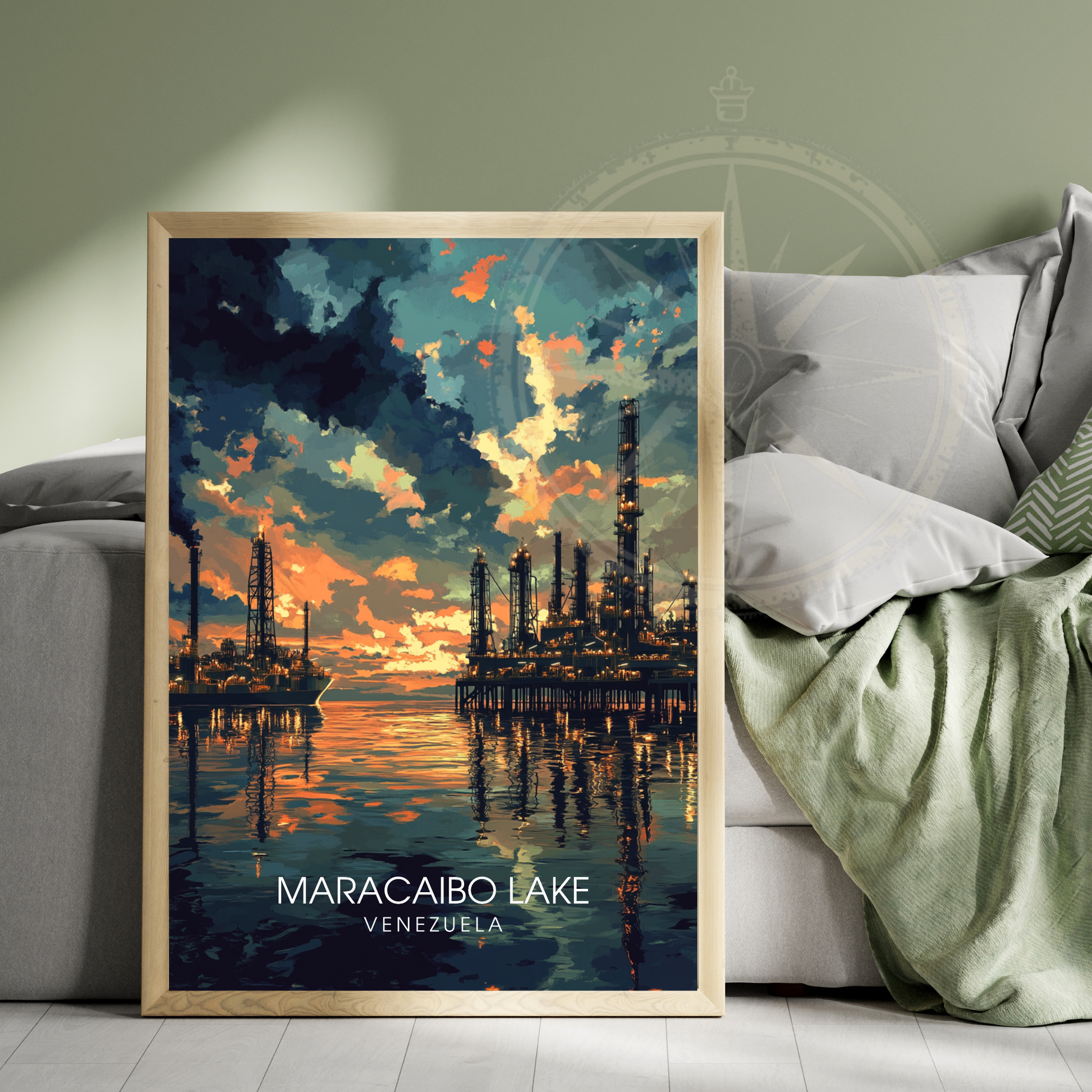 Affiche Lac Maracaibo | Impression Venezuela | Affiche Lac