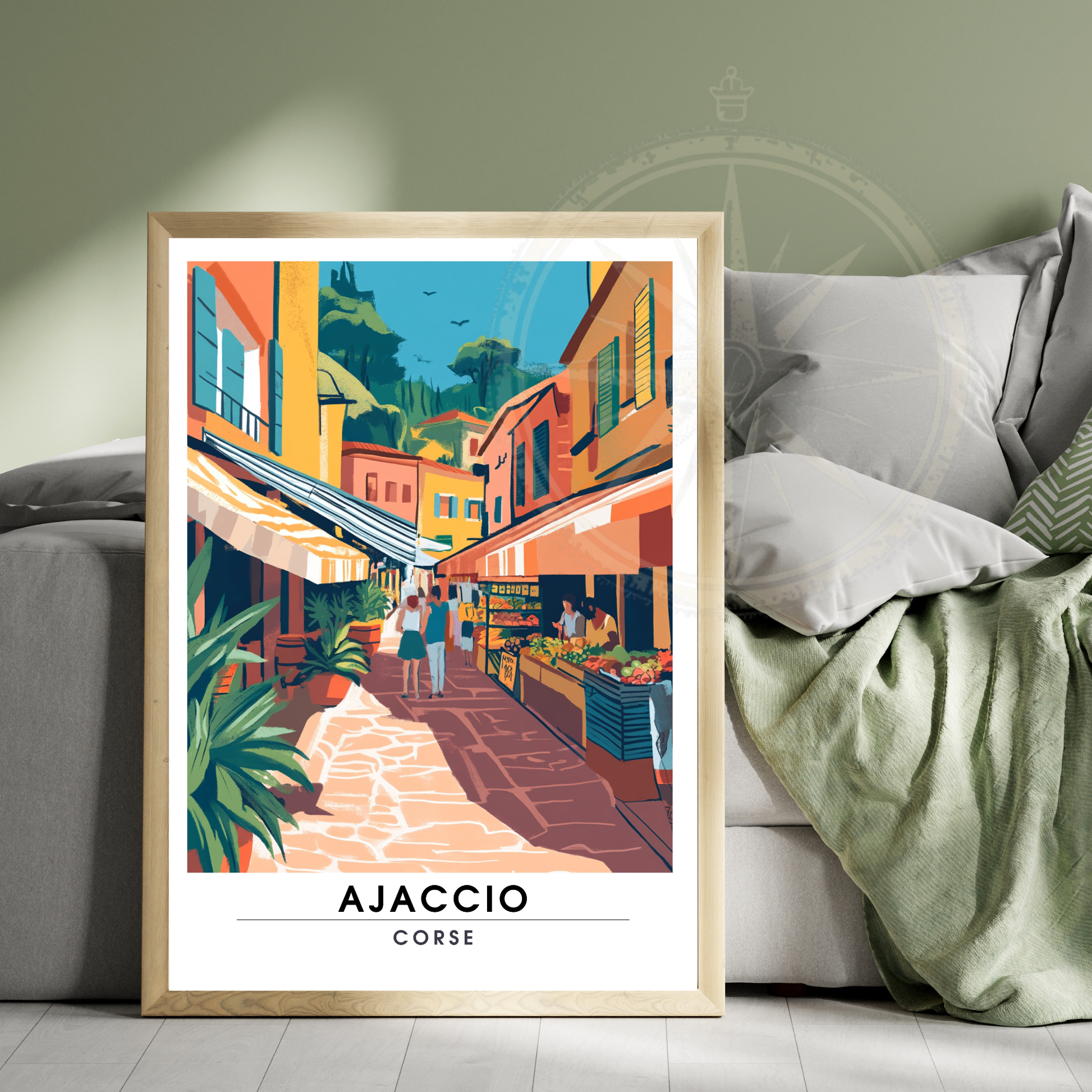 Affiche Ajaccio | Poster de voyage Corse | Affiche Corse