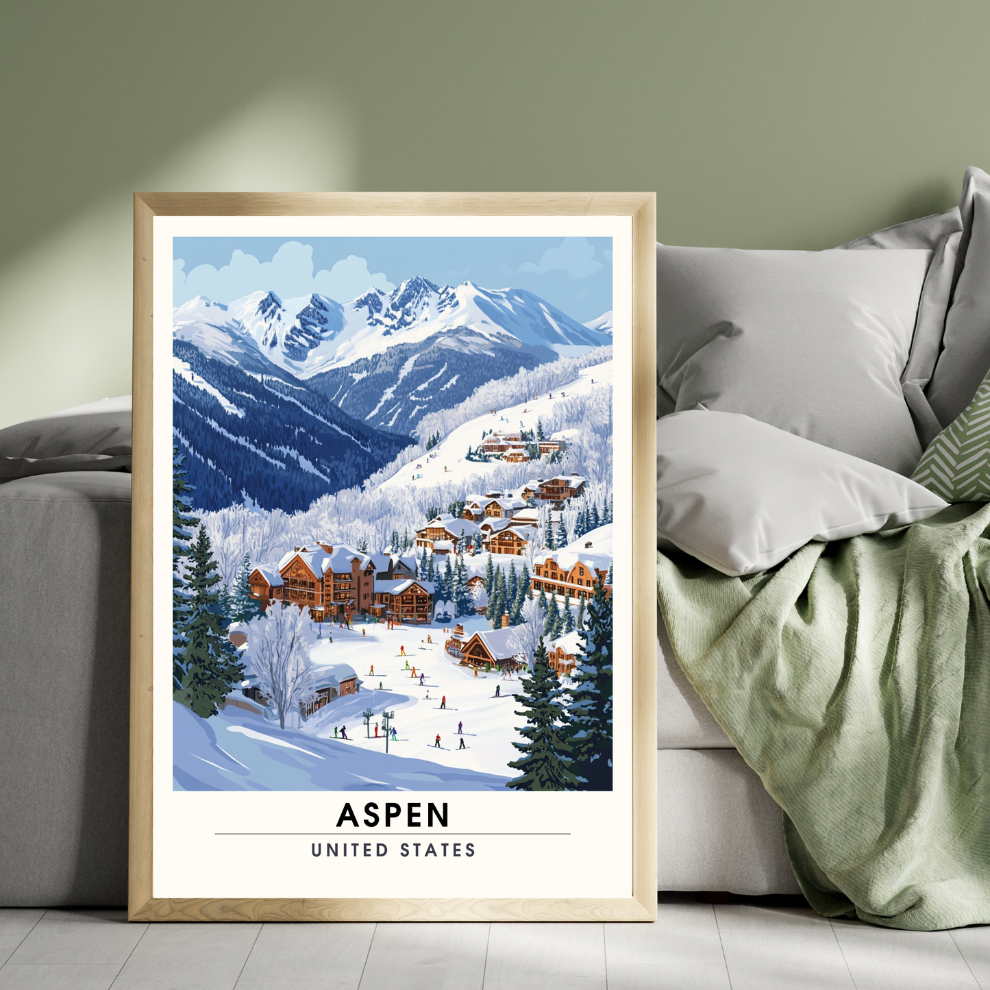 Affiche Aspen, USA | Impression Aspen | Affiche Ski | Colorado