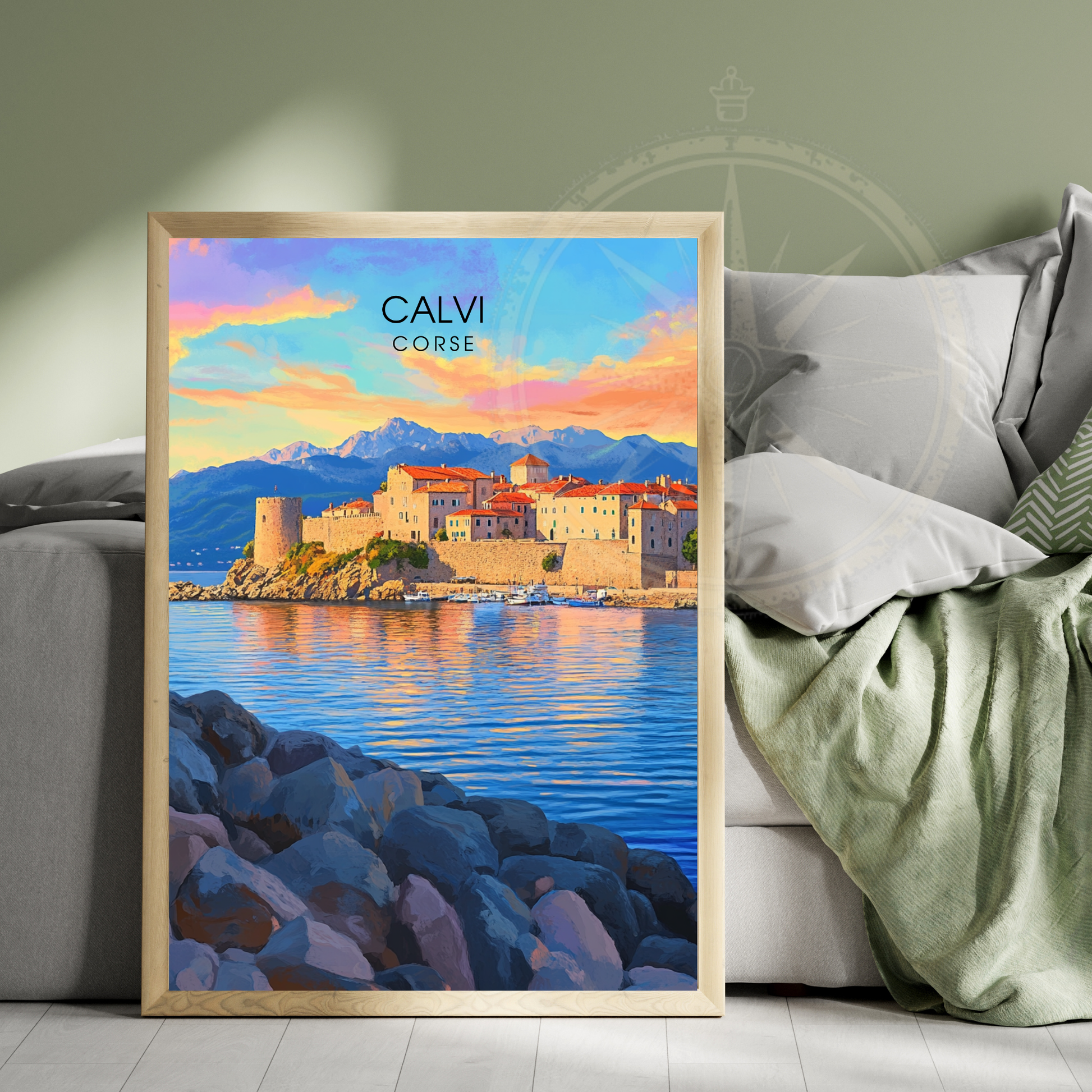 Affiche Calvi | Poster de voyage Corse | Affiche Corse