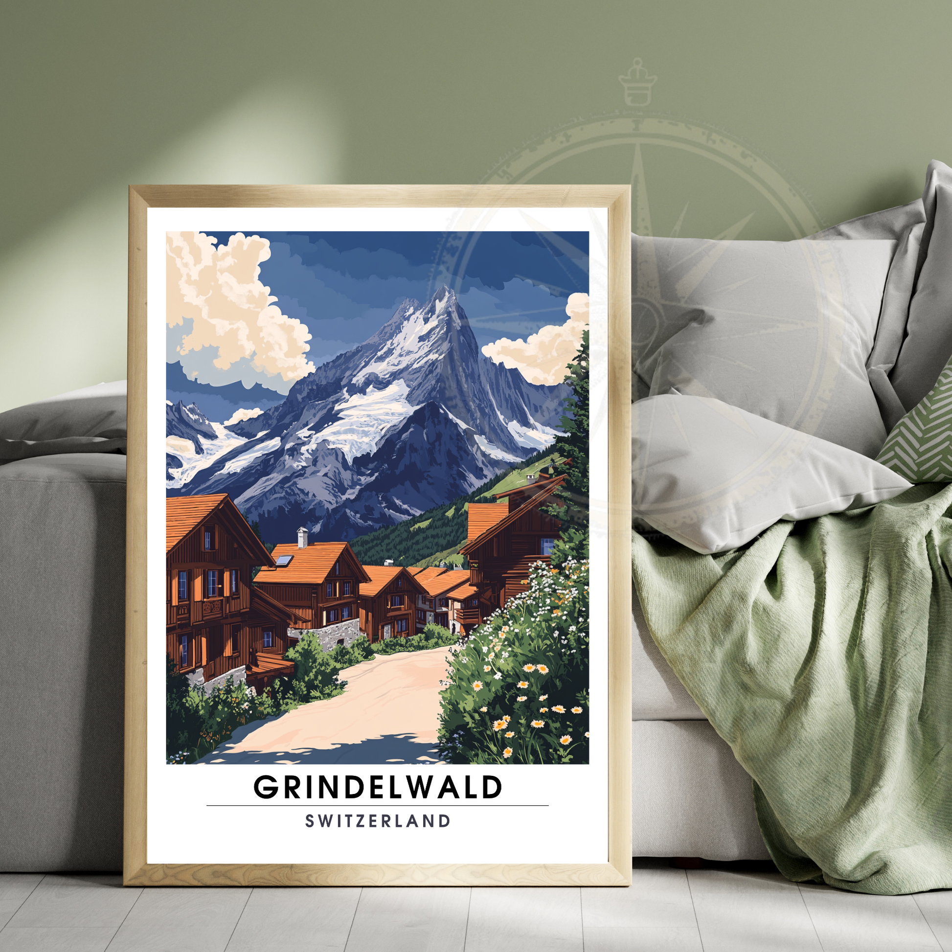 Affiche Grindelwald | Impression de voyage Suisse | Affiche Suisse