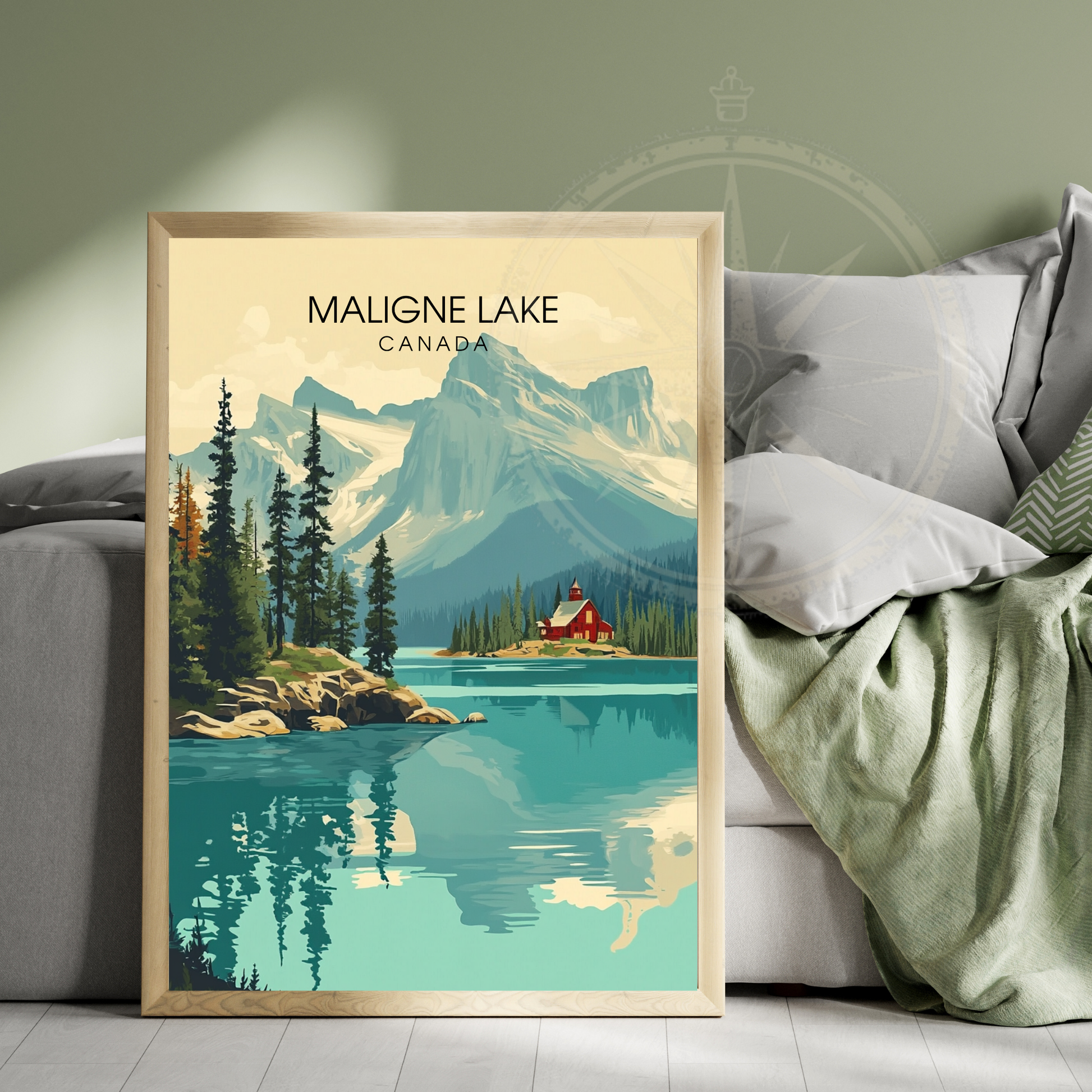 Affiche Lac Maligne | Impression de voyage Canada | Affiche Lac