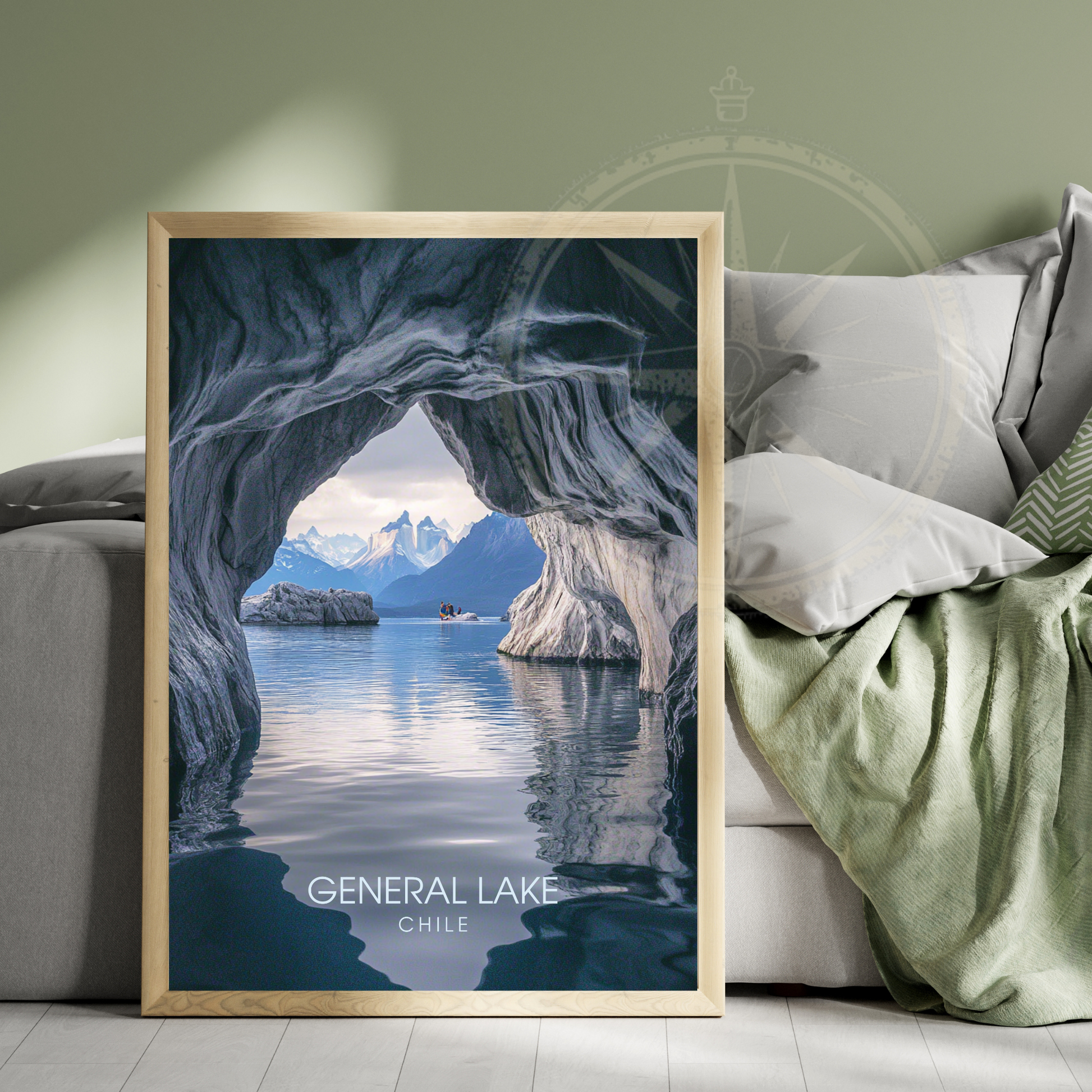 Affiche Lac Général | Impression de voyage Chili | Affiche Lac