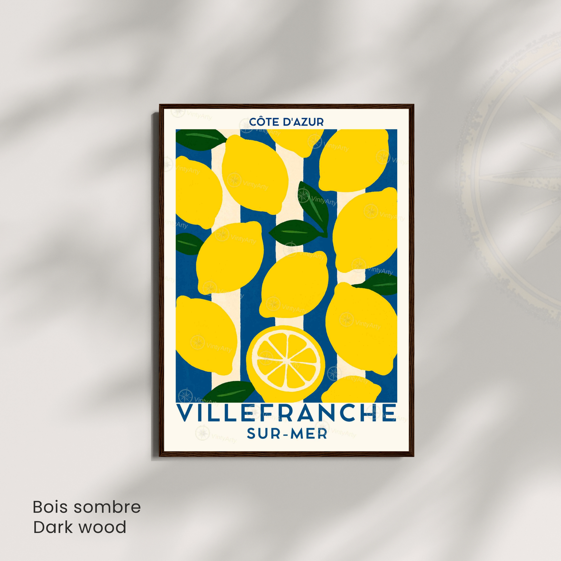 Affiche Villefranche-sur-Mer | Poster déco France | Affiche Côte d'Azur