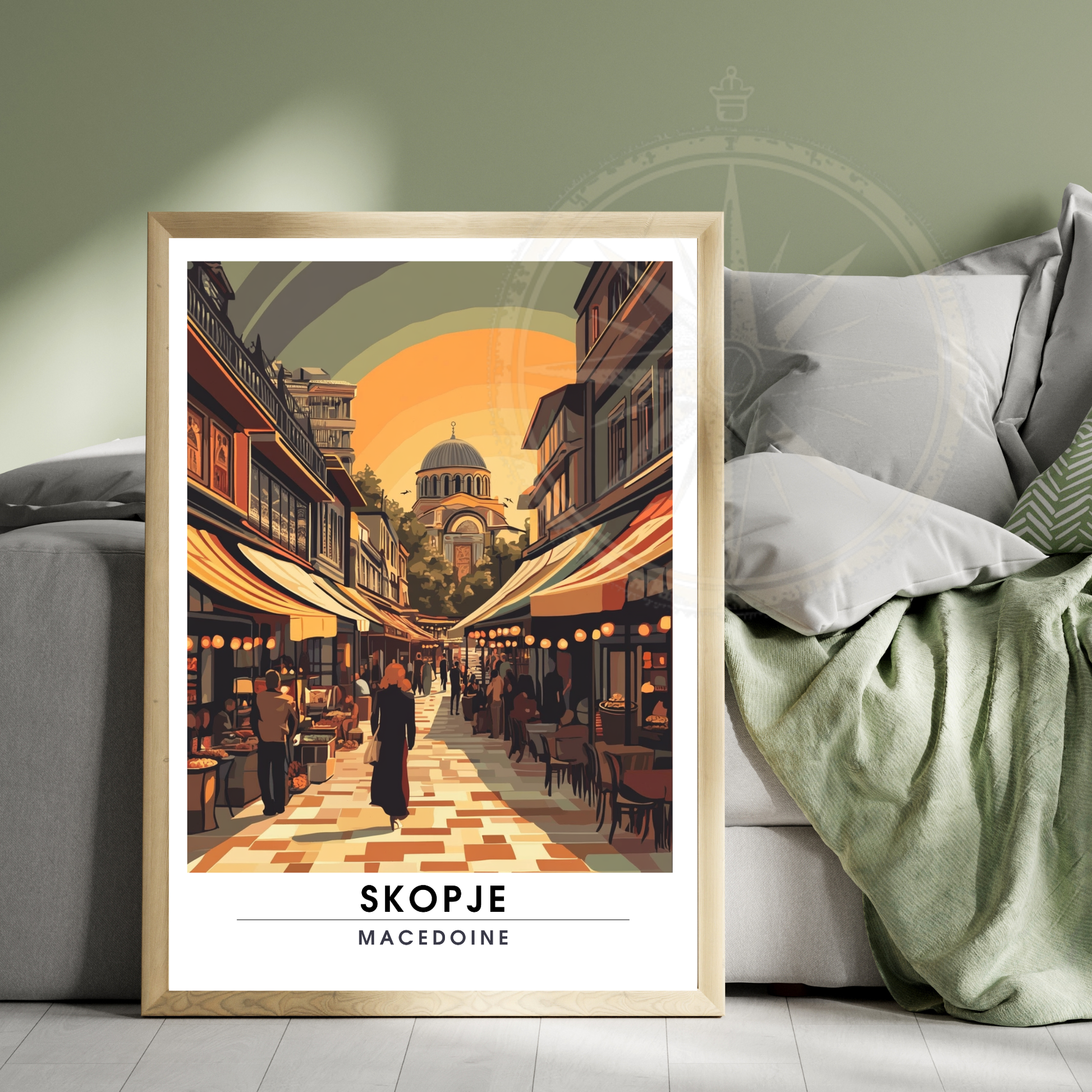 Affiche Skopje | Poster décoratif Macédoine | Affiche Macédoine