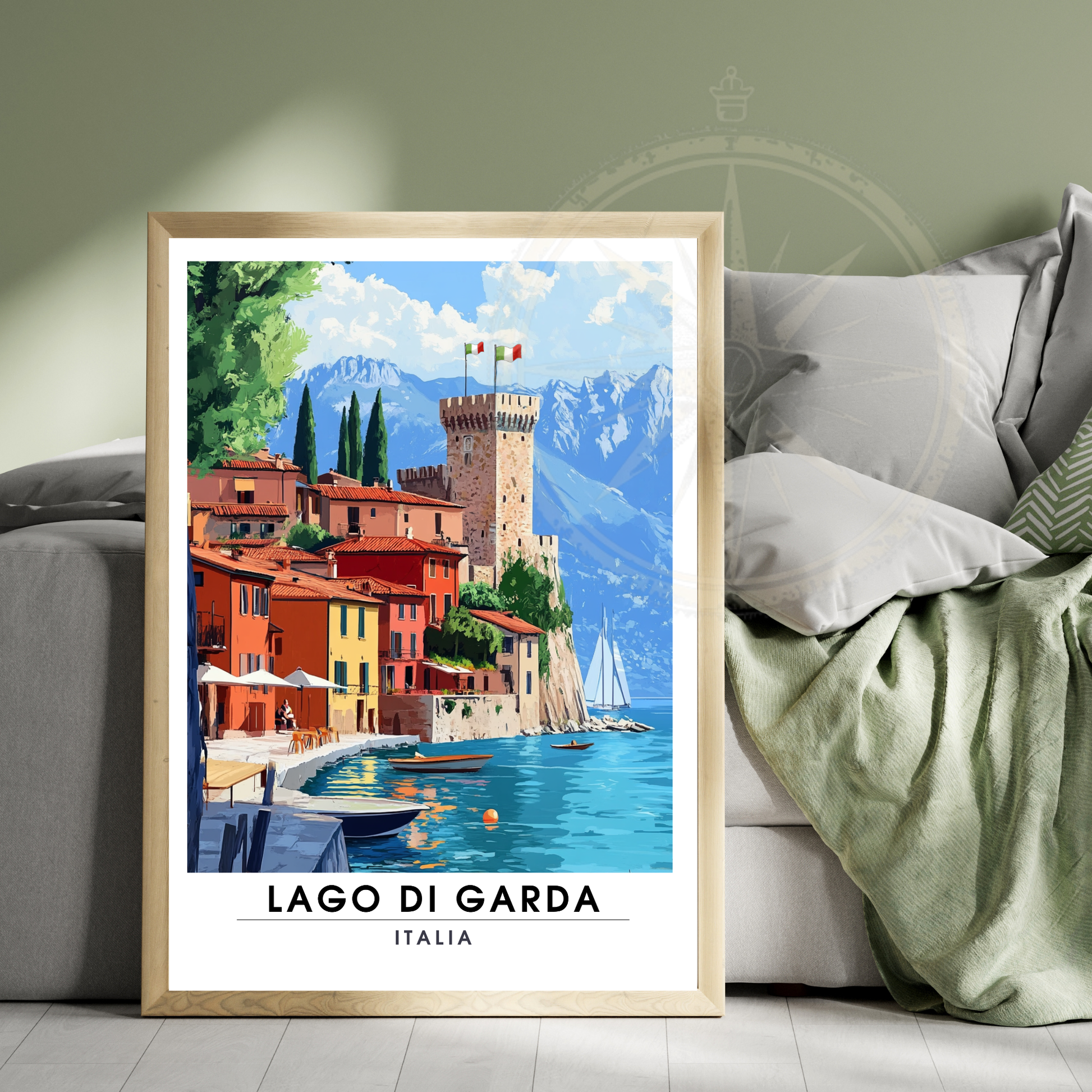 Affiche Lac de Garde | Impression de voyage Italie | Affiche Lac