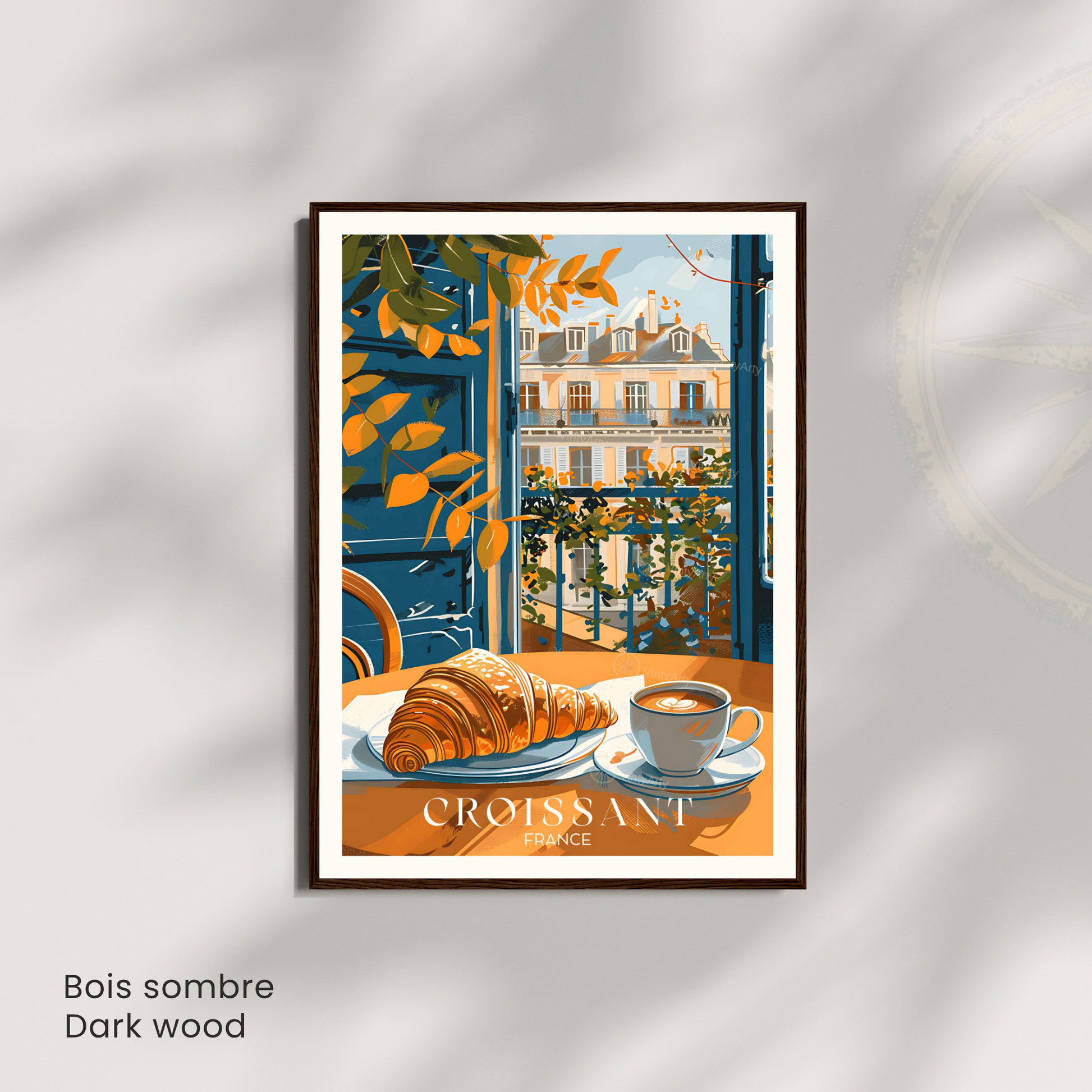 Affiche Paris | Impression déco croissant | Affiche France