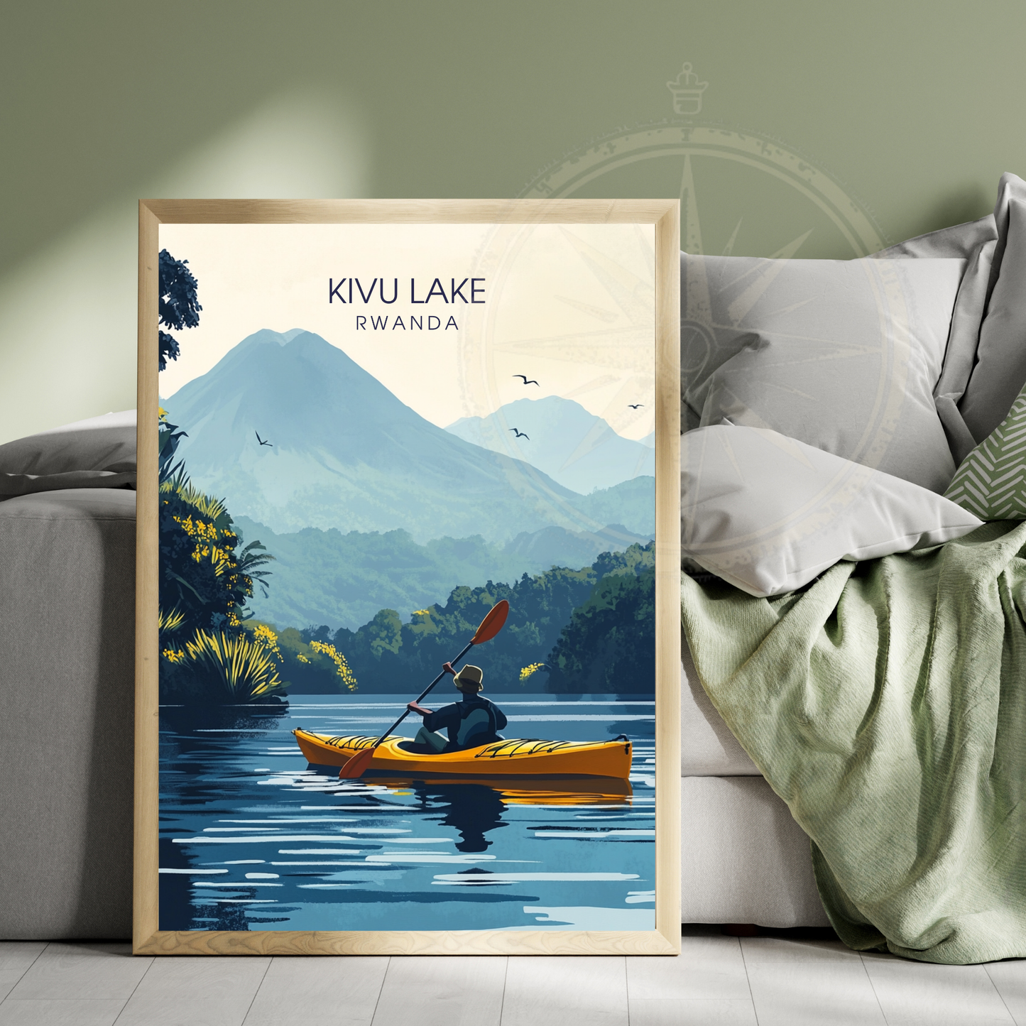 Affiche Kivu Lac | Impression de Congo | Affiche Lac