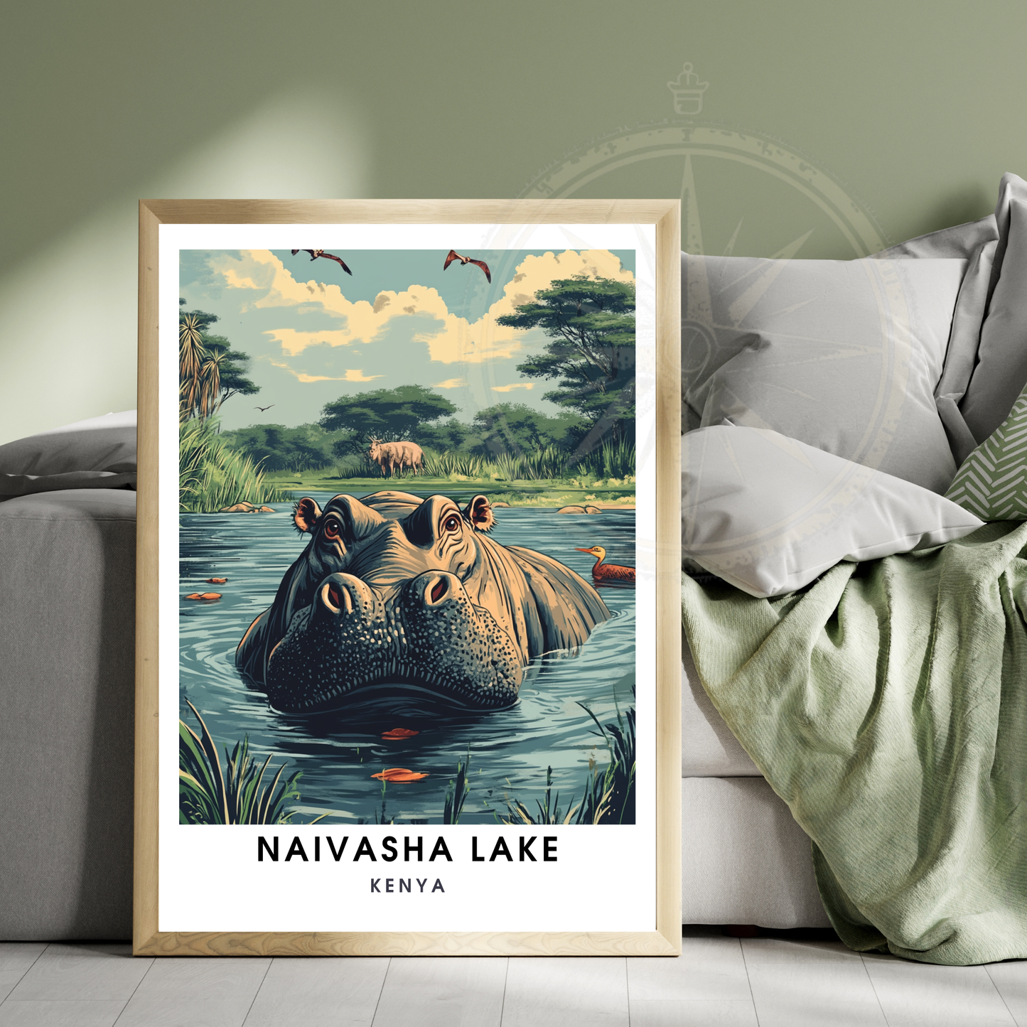 Affiche Lac Naivasha | Poster Kenya | Affiche Lac