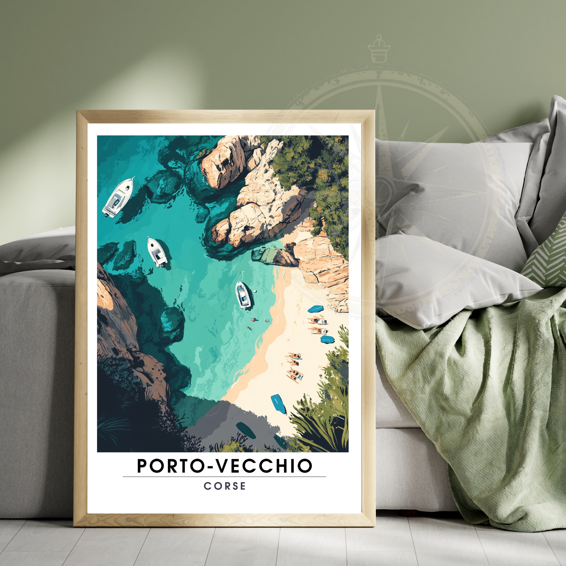 Affiche Porto Vecchio | Impression de voyage Corse | Affiche Corse