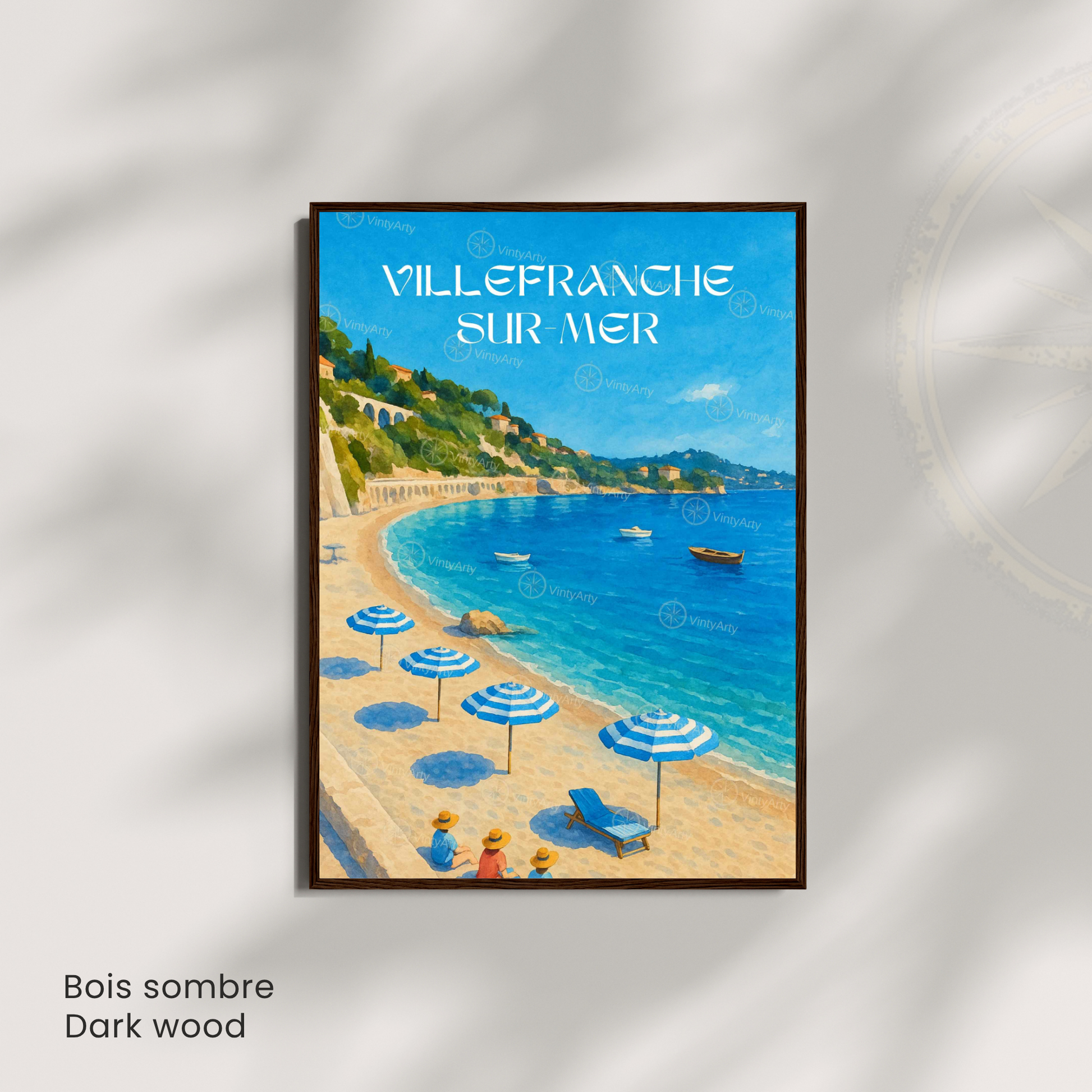 Affiche Villefranche-sur-Mer | Poster de voyage France | Affiche Côte d'Azur