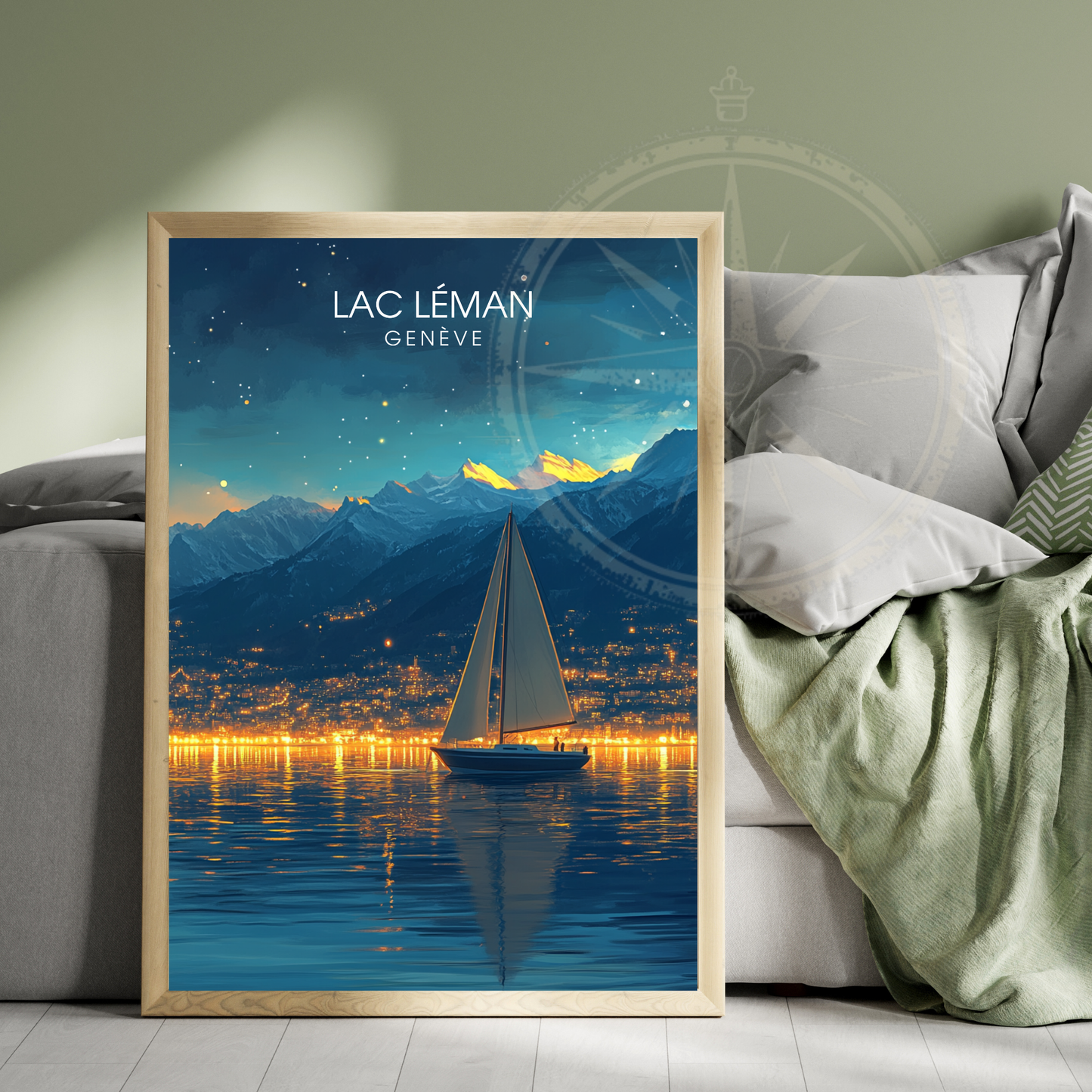 Affiche lac léman | Impression de voyage Suisse | Affiche Suisse