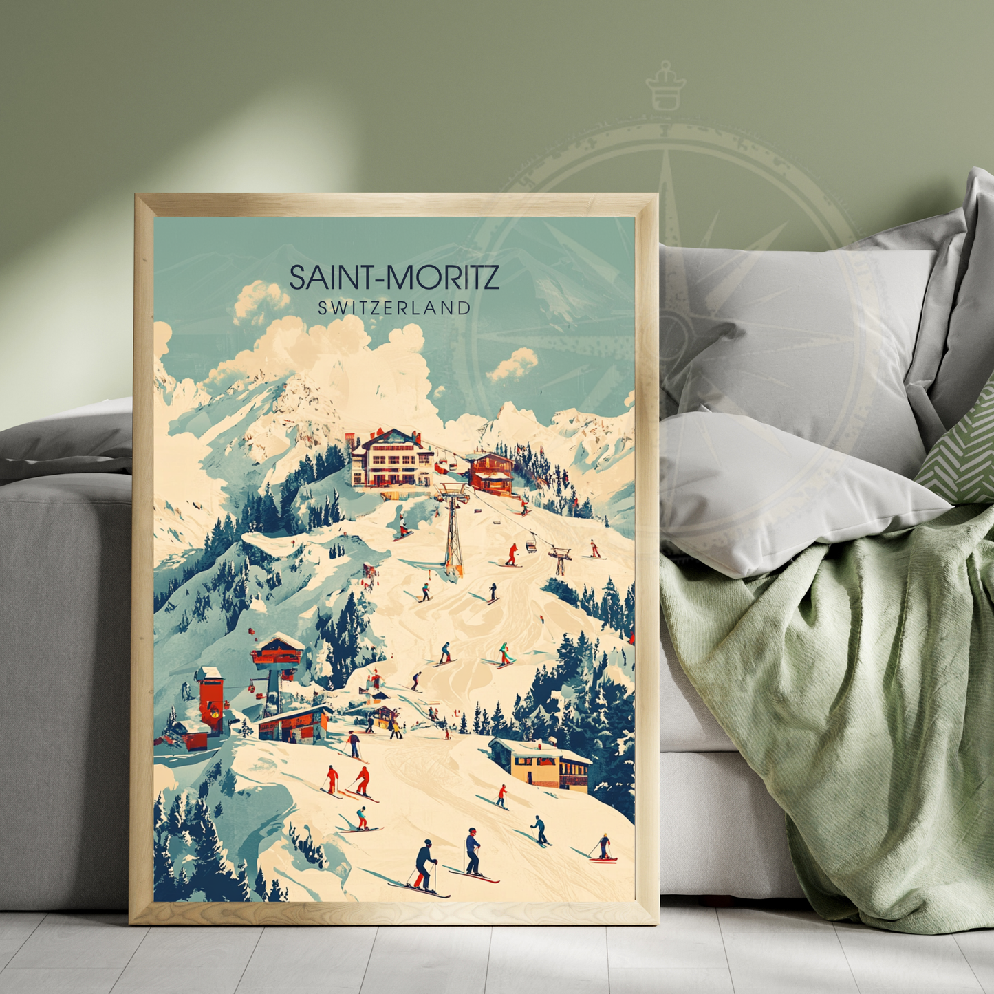 Affiche Saint-Moritz | Poster de voyage Suisse | Affiche Suisse